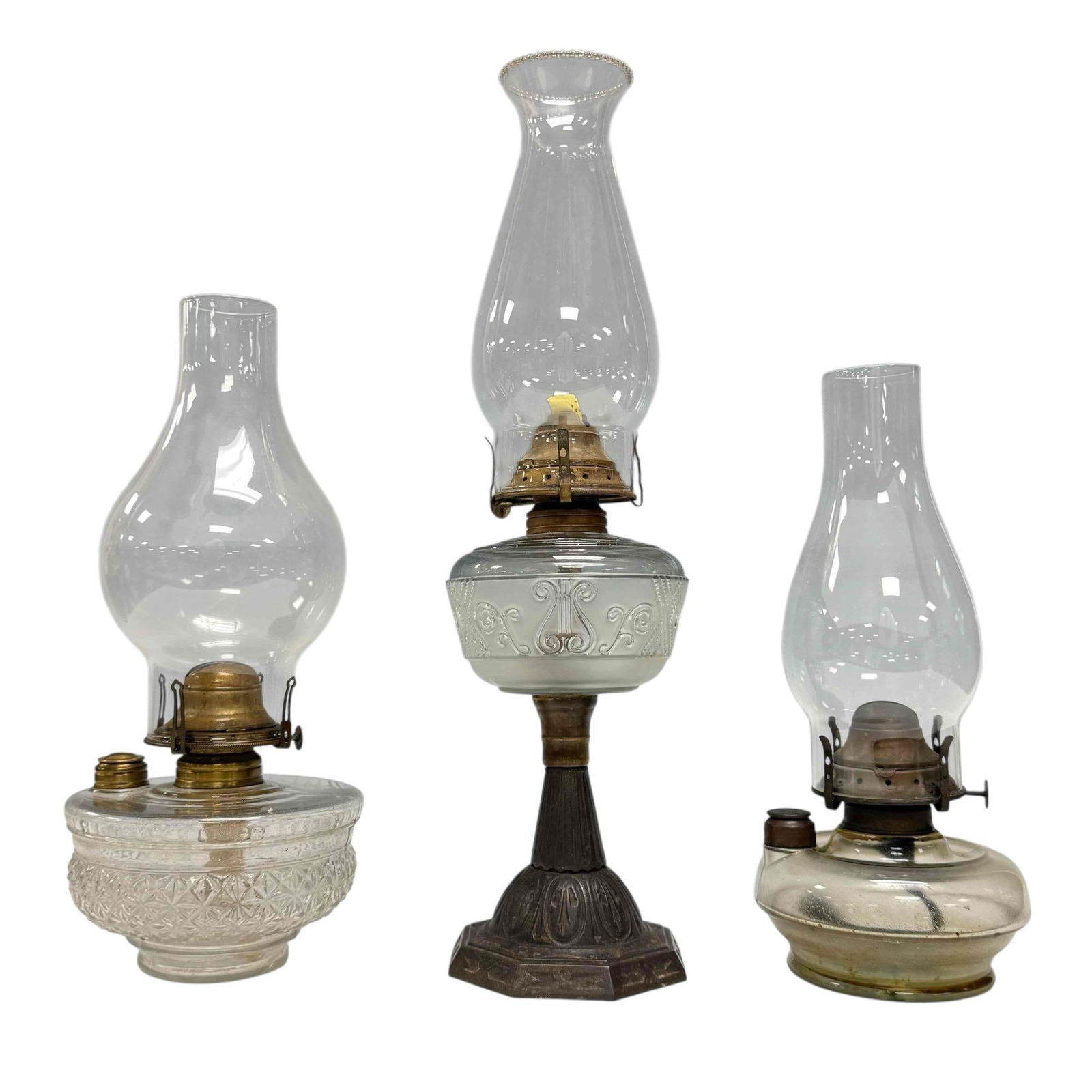 Three Glass Oil Lamps (1 of 13)