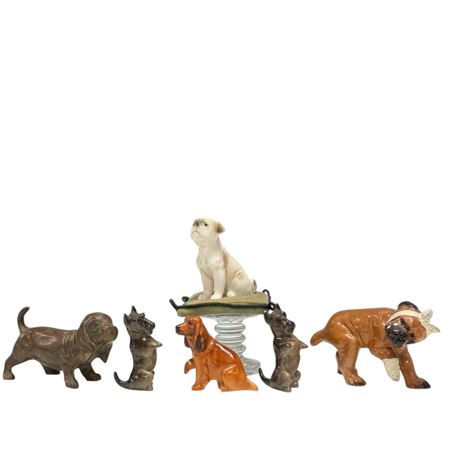 Six Dog Figurines - Royal Doulton - Bronze - Japan (1 of 18)