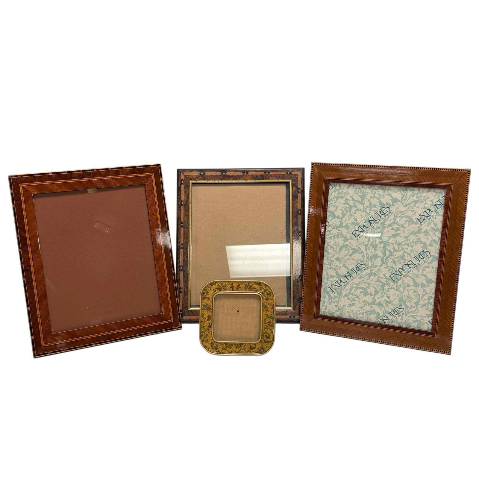 Sophisticated Marquetry Inlaid Wood Style and Enamel Picture Frames (1 of 20)
