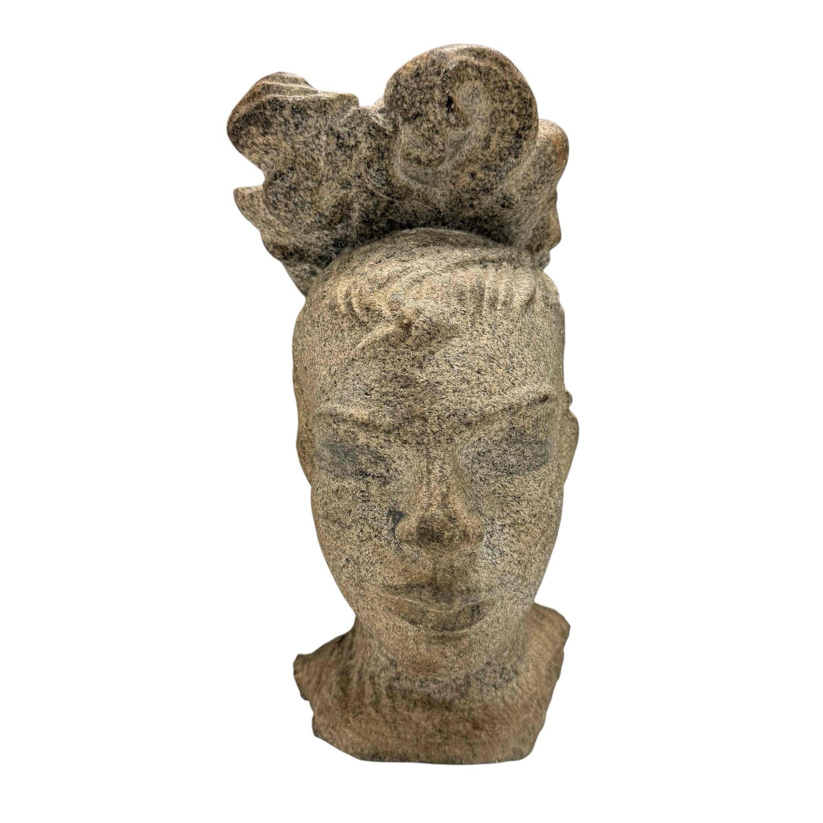 Carved Continental Granite Stone Bust of Woman (1 of 12)