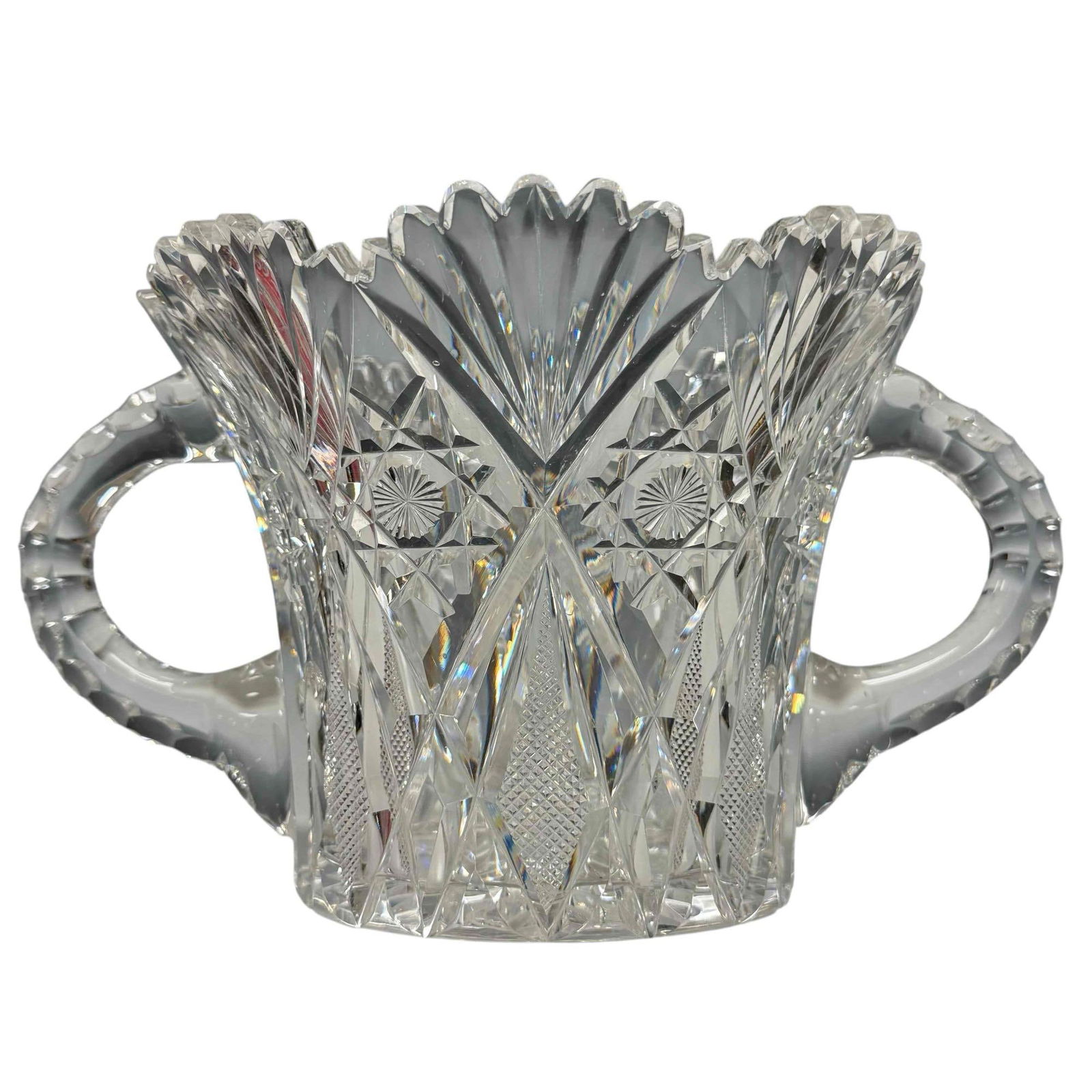 Two Handled American Brilliant Cut Glass Ice Tub Hawkes (1 of 20)