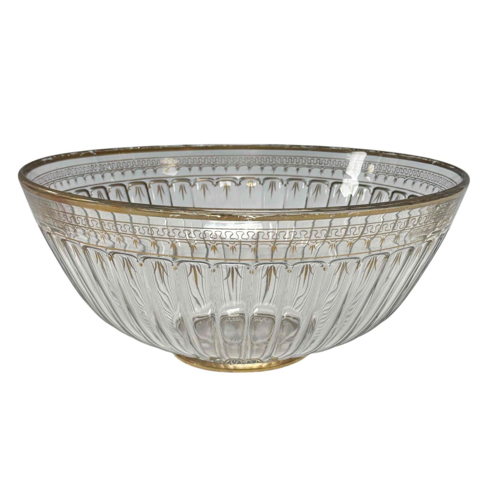 Large Heisey Glass Fruit / Punch Bowl with Gold Trim Accents (1 of 15)