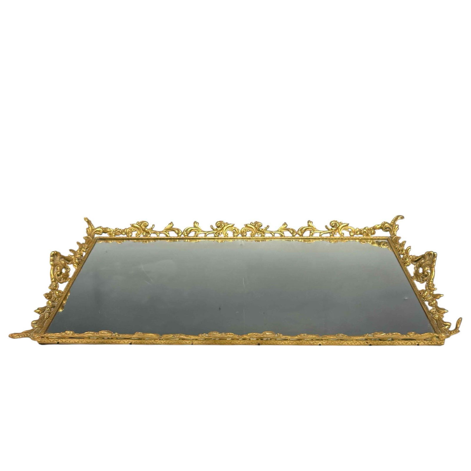 Ornate Square GLOBE Mirrored Vanity Service Tray (1 of 18)