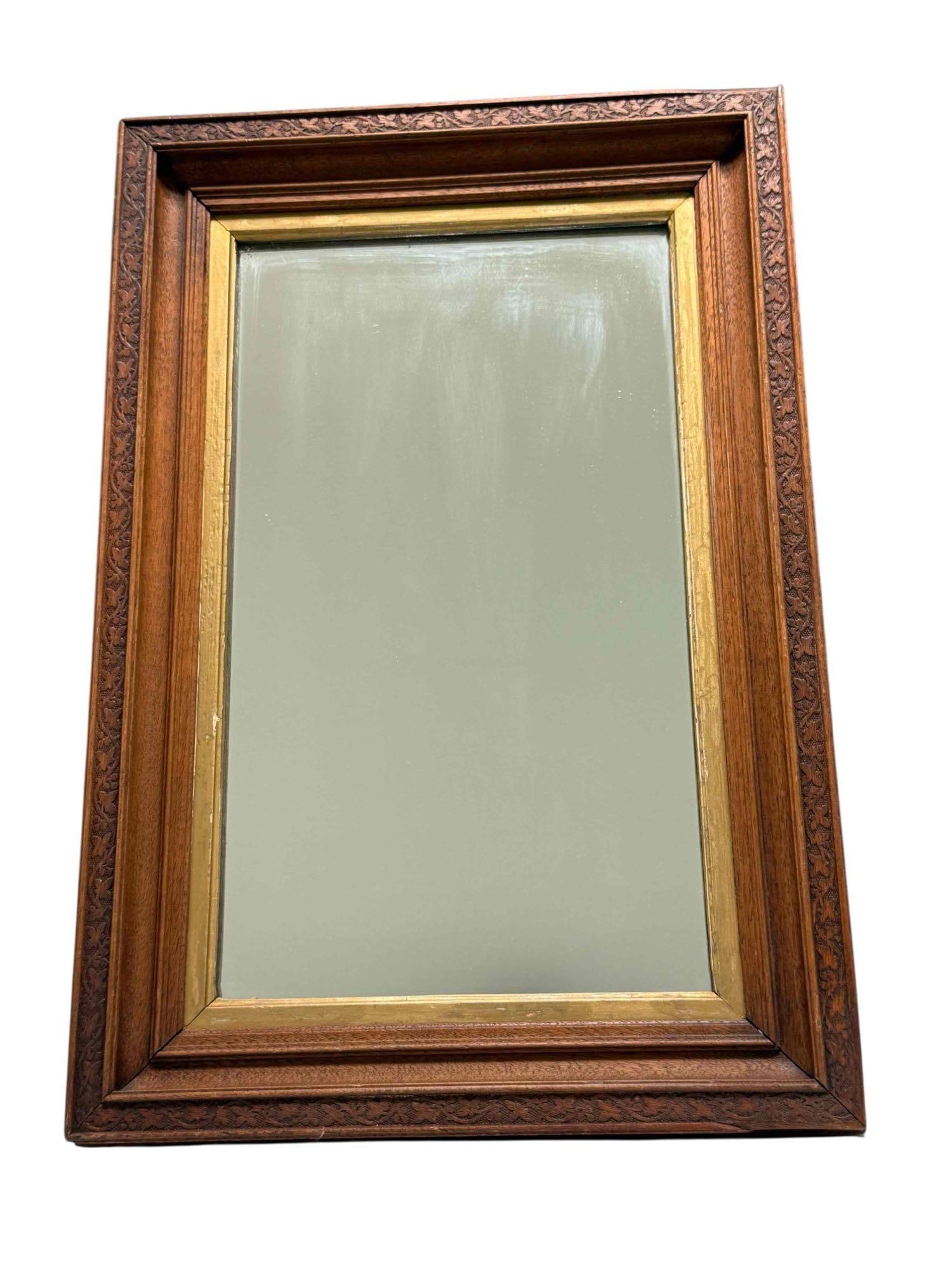 19th C American Mirror with Walnut Carved Frame (1 of 10)