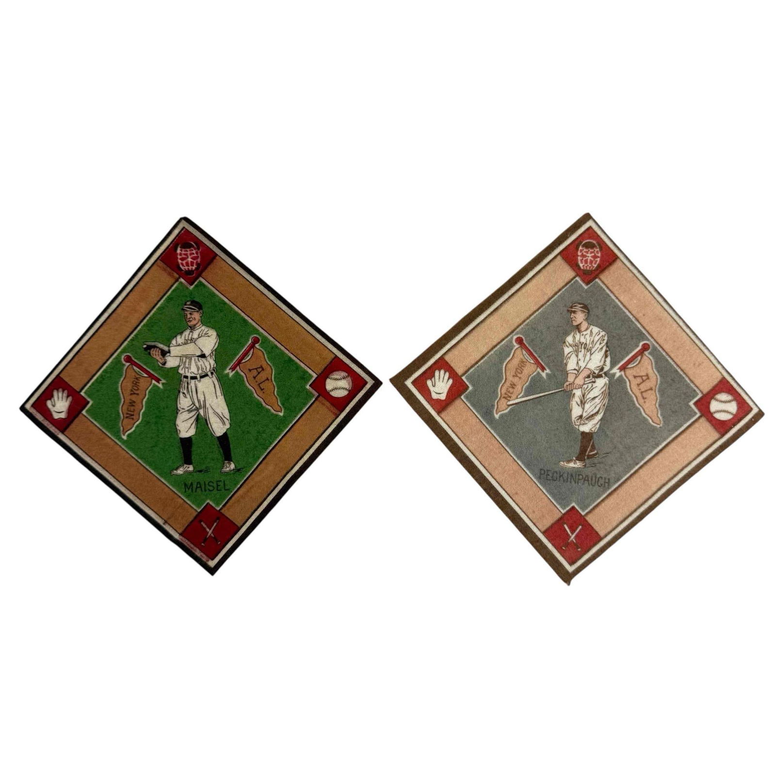 1914 B18 Blankets Roger Peckinpaugh and Fritz Maisel New York Yankees (1 of 14)