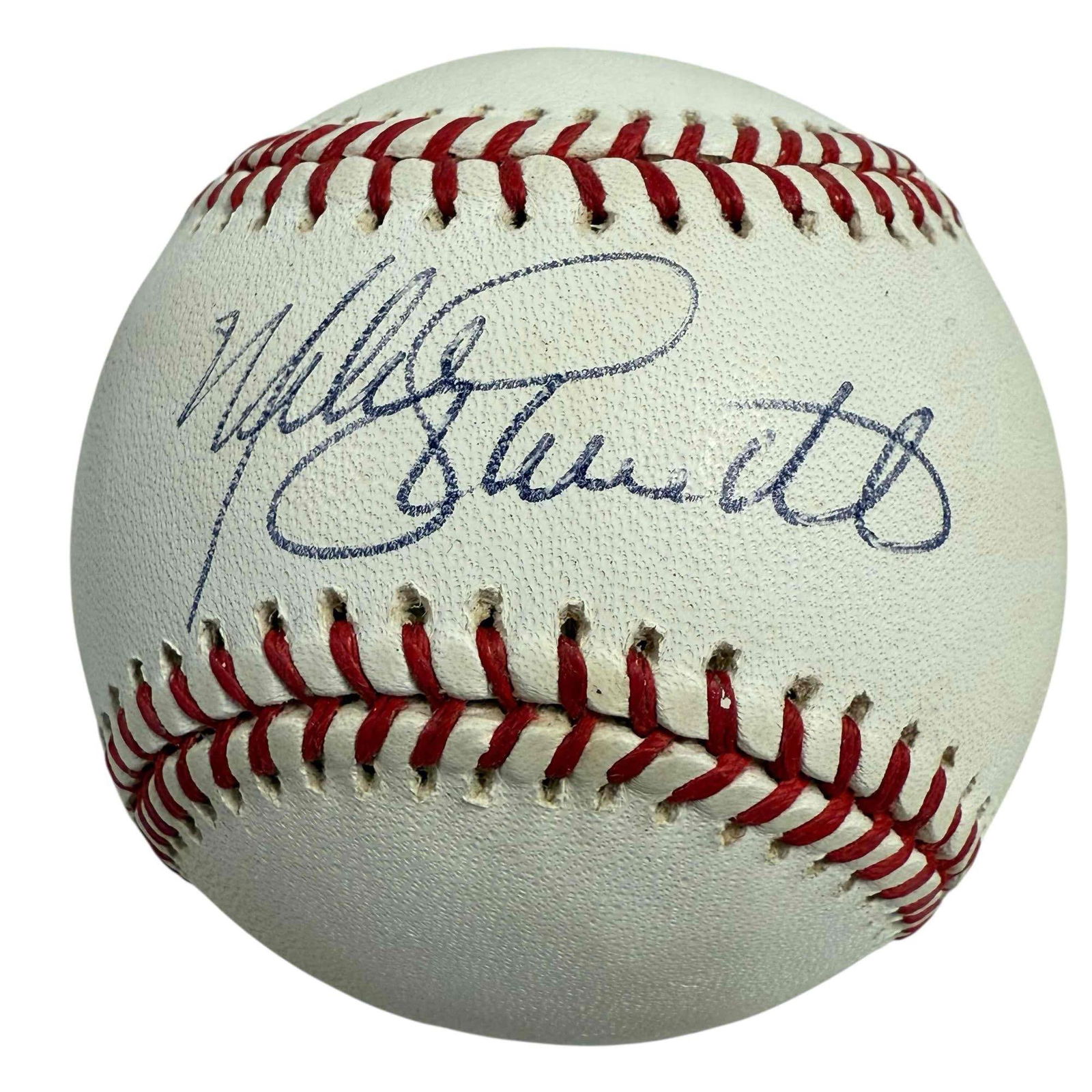 Mike Schmidt Autographed Baseball JSA: Official Leonard Coleman baseball signed on the sweet spot in blue pen by the Phillies HOF legend and 500 HR club member. JSA certified.