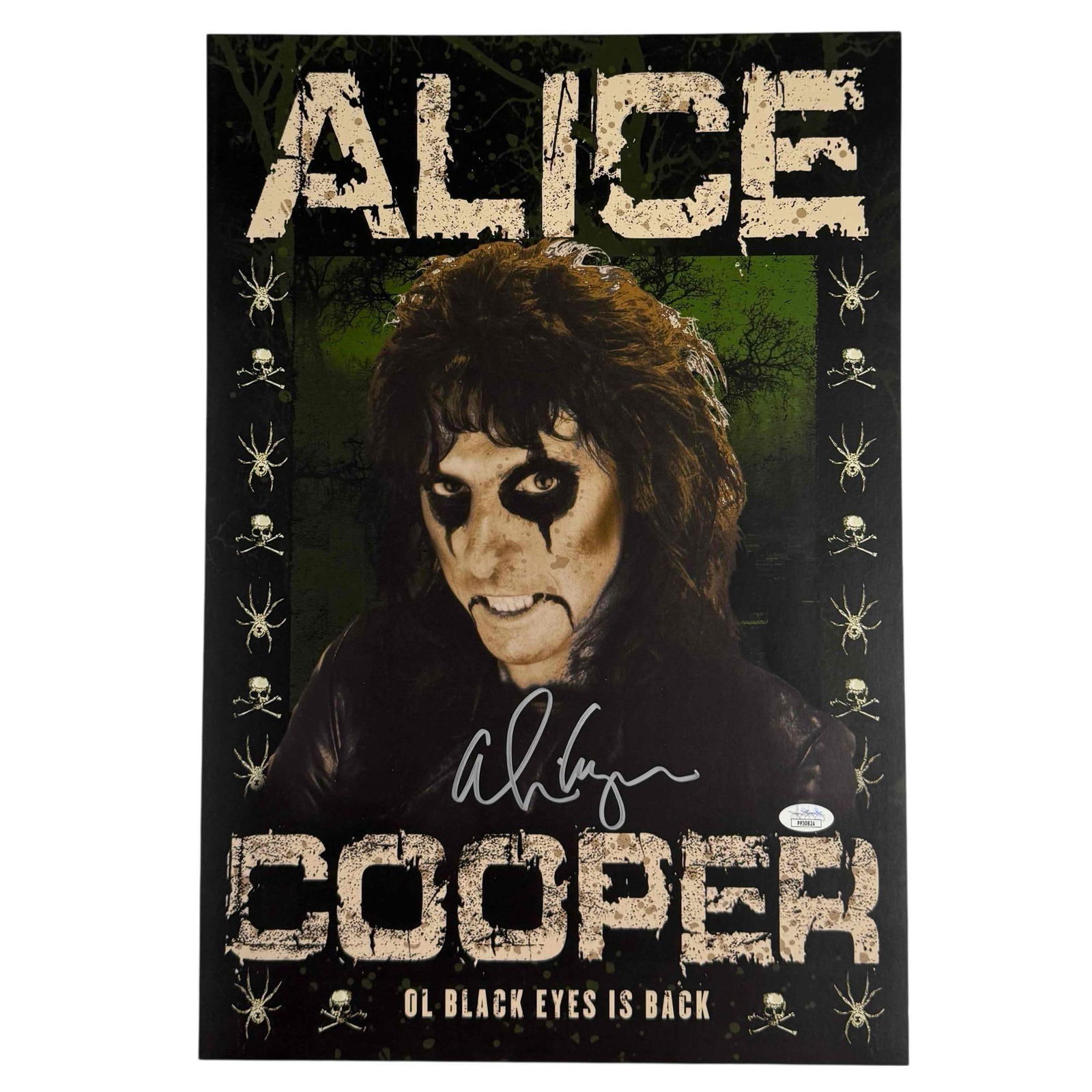 Alice Cooper Autographed Ol' Black Eyes is Back Tour Poster JSA (1 of 14)