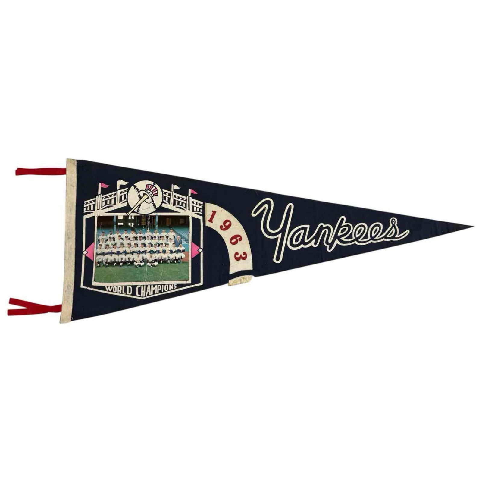 1963 New York Yankees Photo Pennant World Champions (1 of 14)