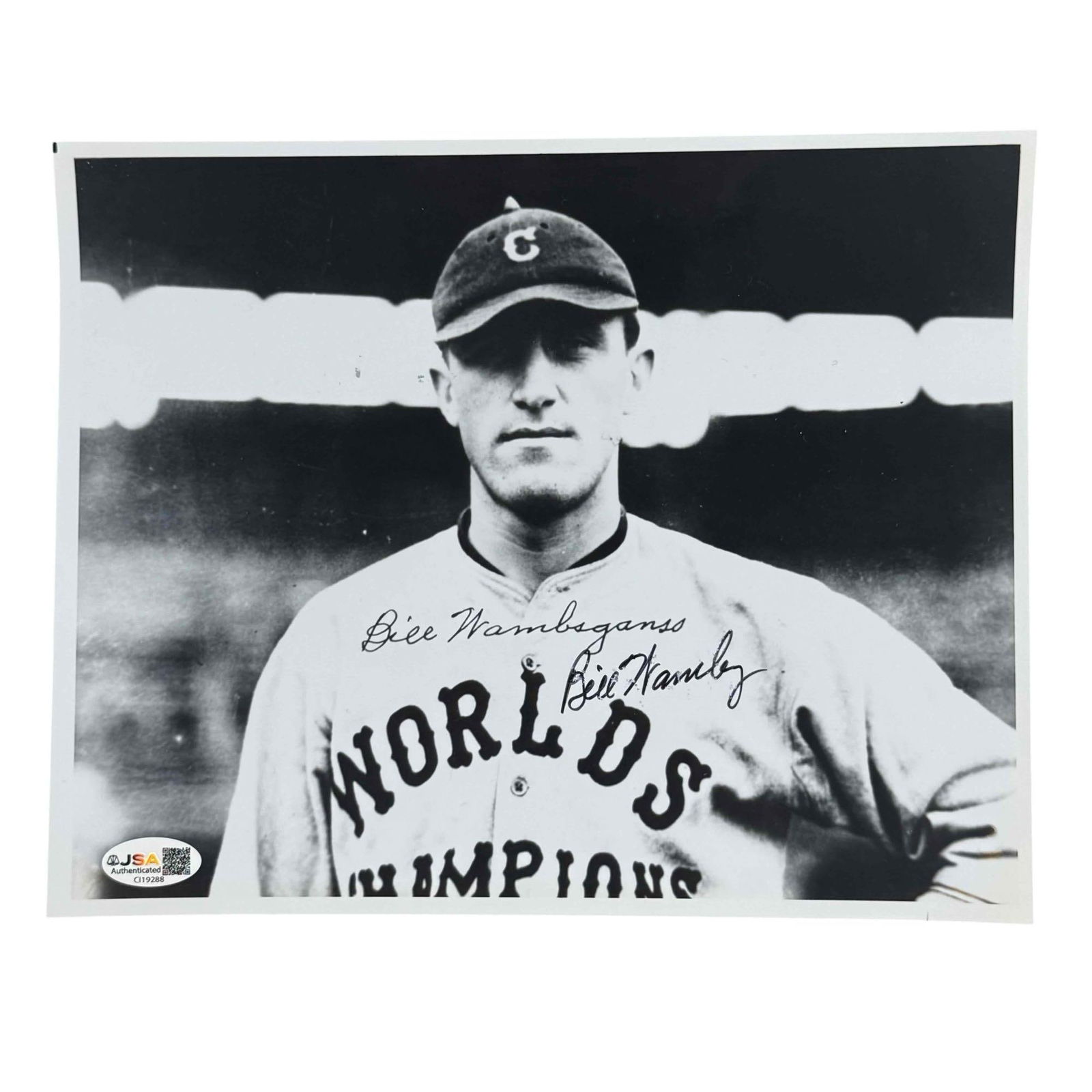 1920 World Series Autographed Photo Bill Wambsganss Cleveland Indians (1 of 8)
