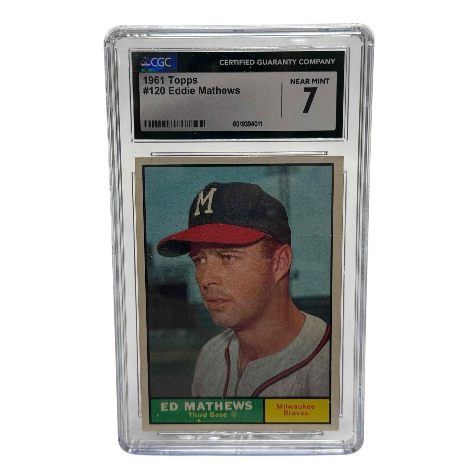 1961 Topps #120 Eddie Mathews CGC 7 NRMT Braves (1 of 7)
