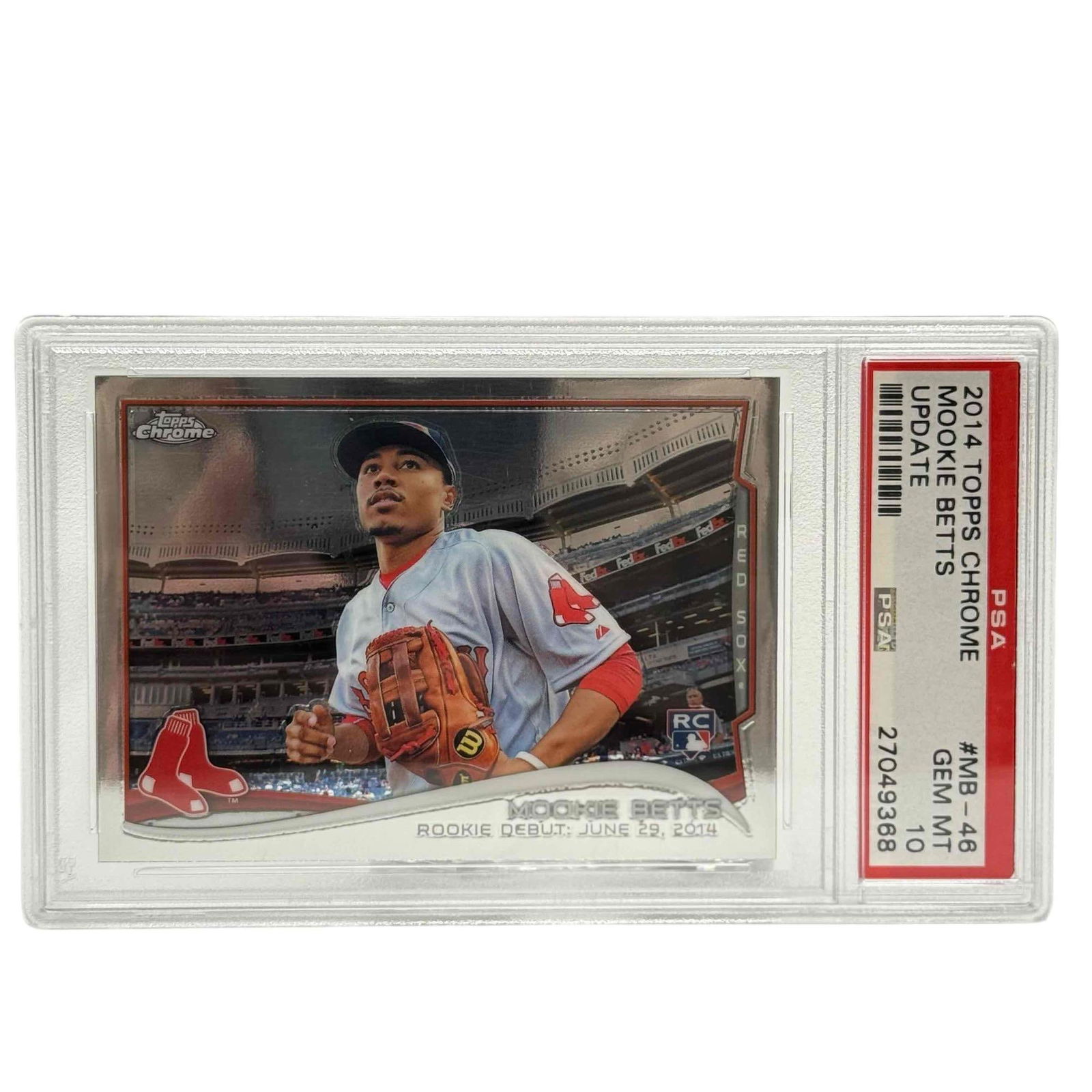 2014 Topps Chrome Update Mookie Betts MB-46 Rookie Card PSA 10 (1 of 9)