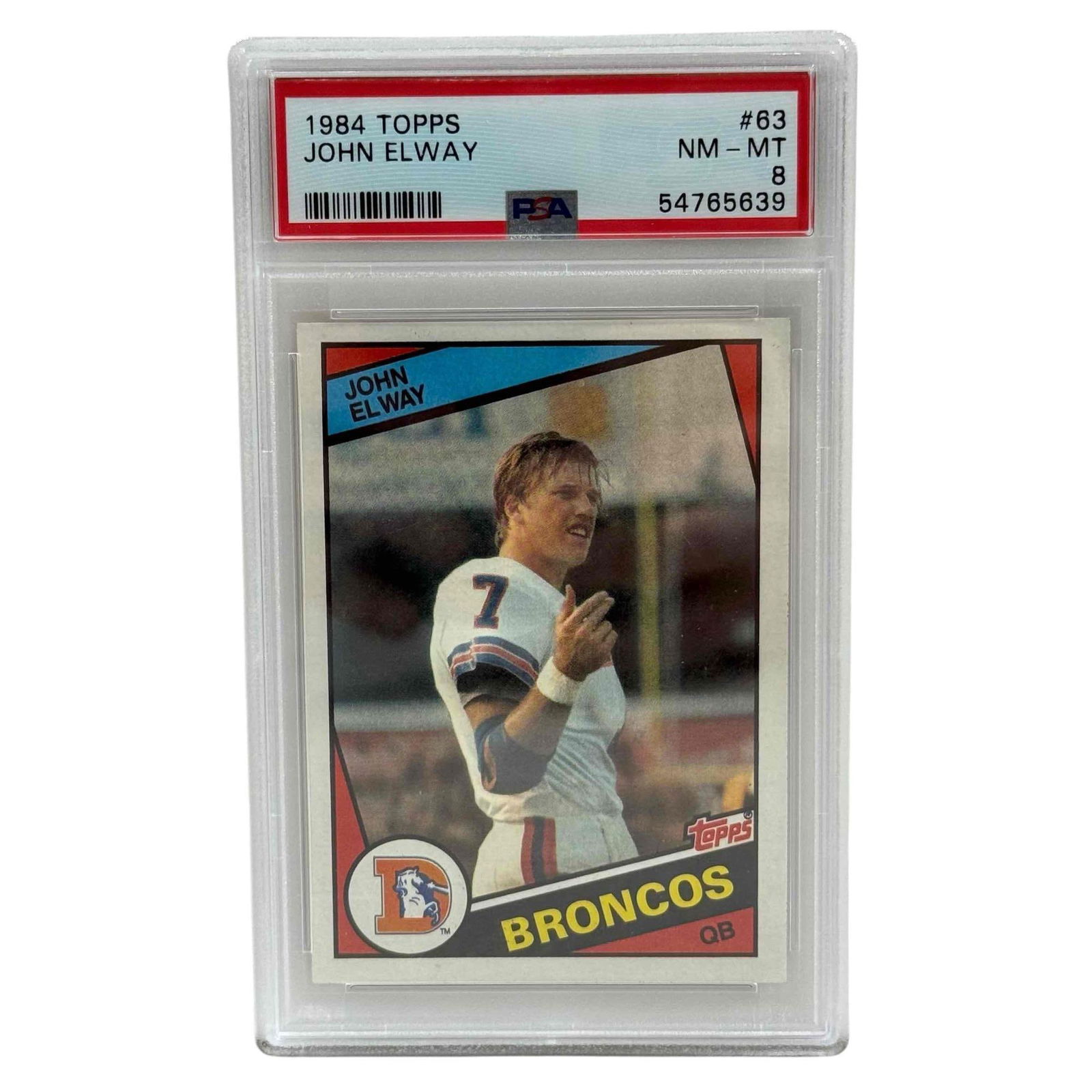 1984 Topps #63 John Elway Rookie Card PSA 8 NM-MT (1 of 8)