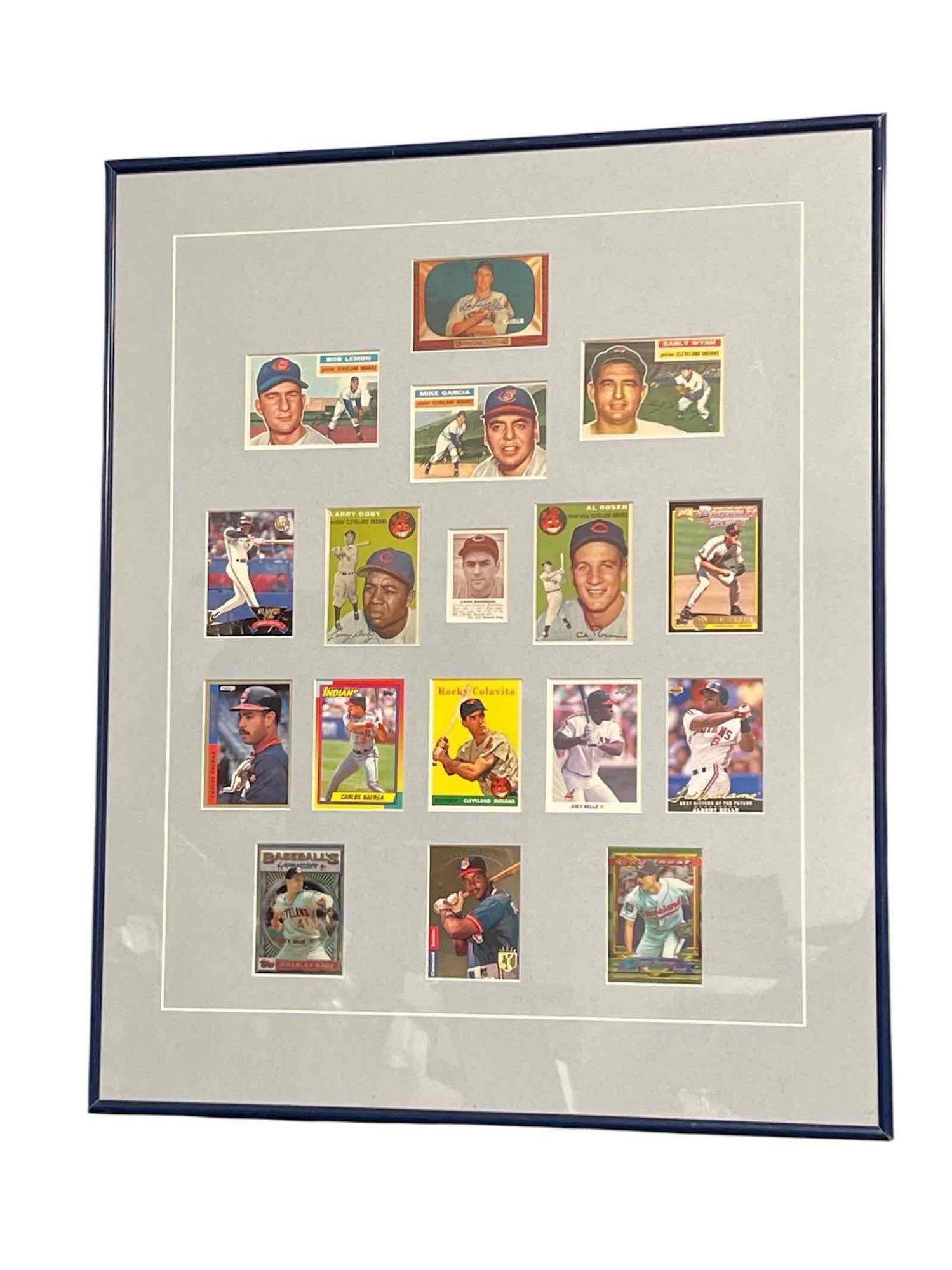 Cleveland Indians Baseball Card Greats Framed Display - Very Heavy (1 of 9)