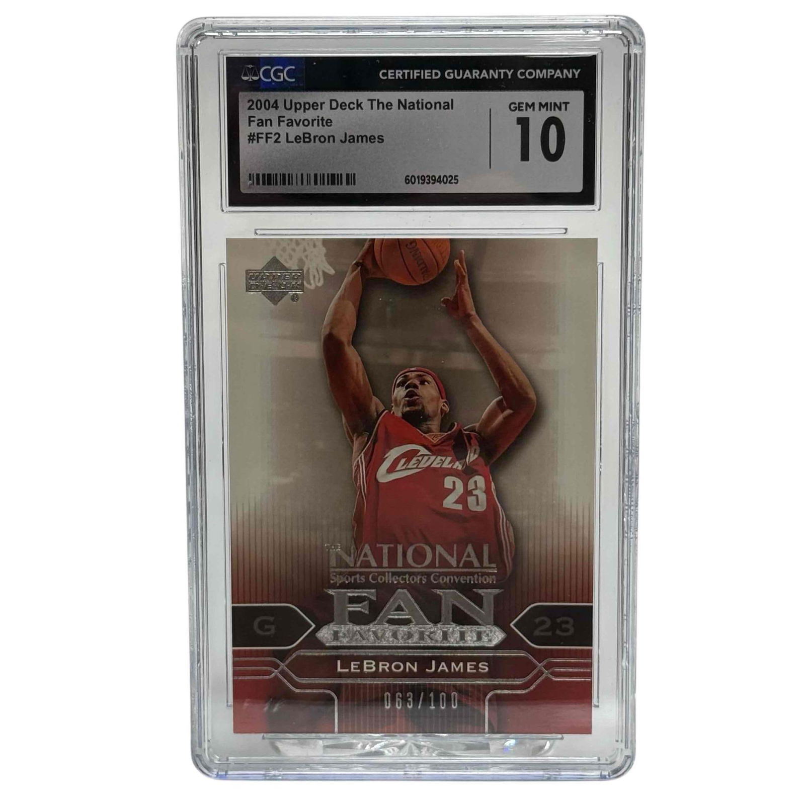 2004 Upper Deck The National Fan Favorite LeBron James #FF2 CGC 10 063/100 (1 of 7)