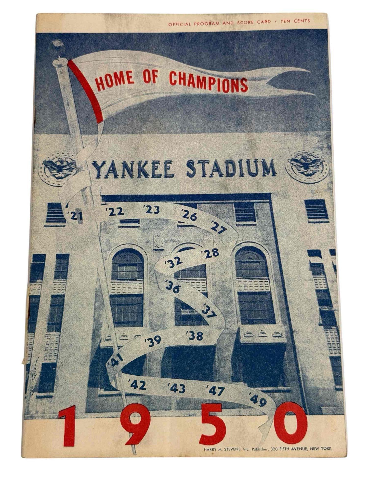 1950 New York Yankees Unscored Program Boston Red Sox (1 of 4)