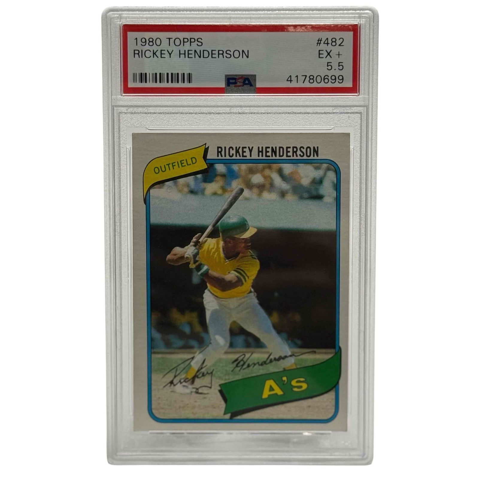 1980 Topps #482 Rickey Henderson Rookie Card PSA 5.5 (1 of 10)