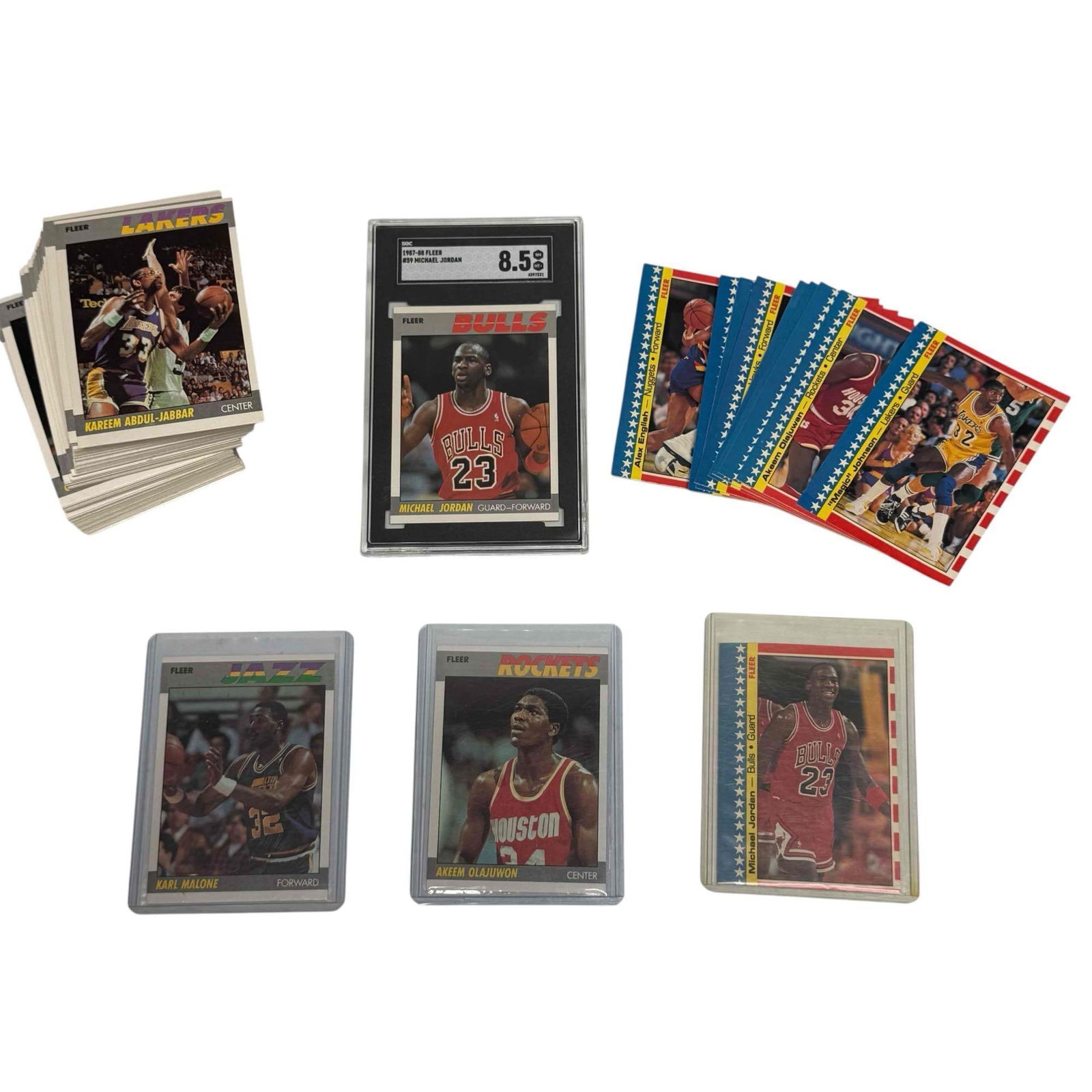 1987-88 Fleer Basketball Card Complete Set w/ Michael Jordan SGC 8.5 (1 of 20)