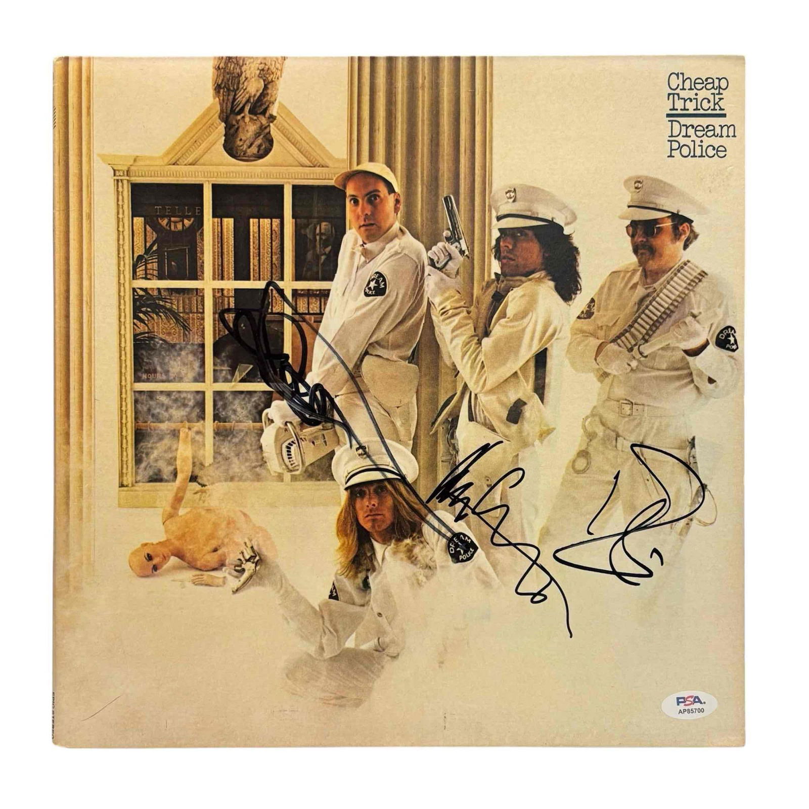 Cheap Trick Signed Dream Police Vinyl Cover PSA Nielsen, Petersson, Zander (1 of 14)