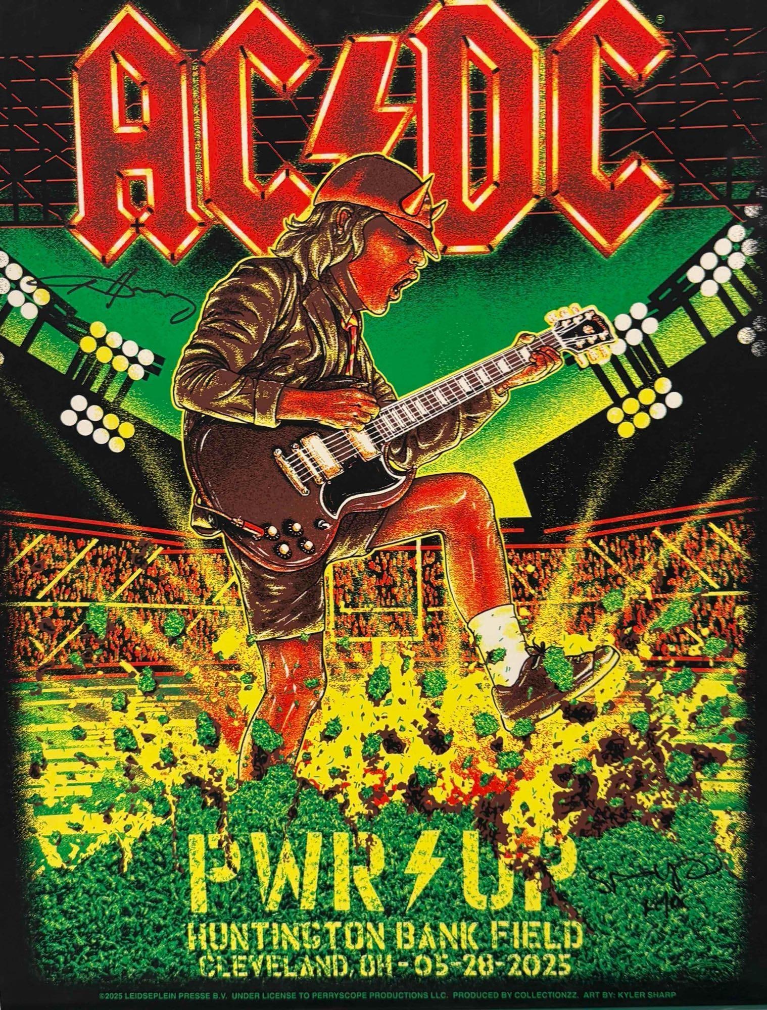 Angus and Stevie Young Signed 2025 Tour Poster Cleveland #434/857 (1 of 10)