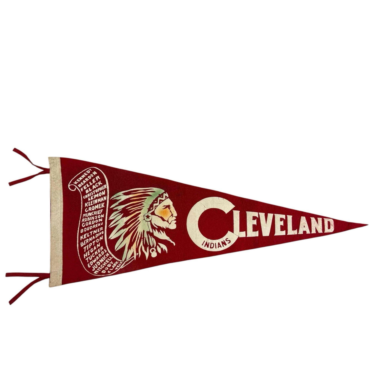 RARE 1948 Cleveland Indians Pennant (1 of 12)