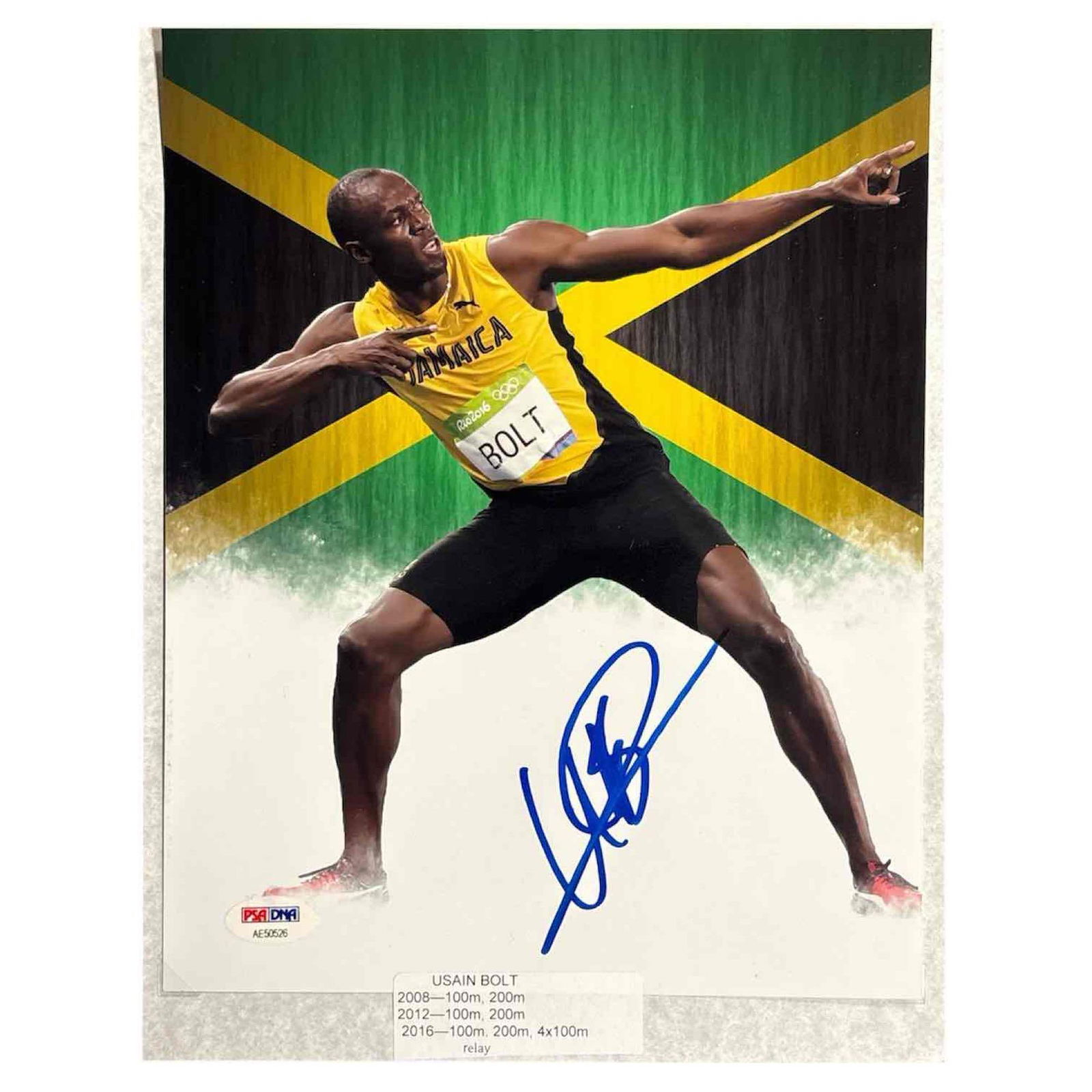 Usain Bolt Autographed Photo Jamaica Olympics PSA (1 of 6)