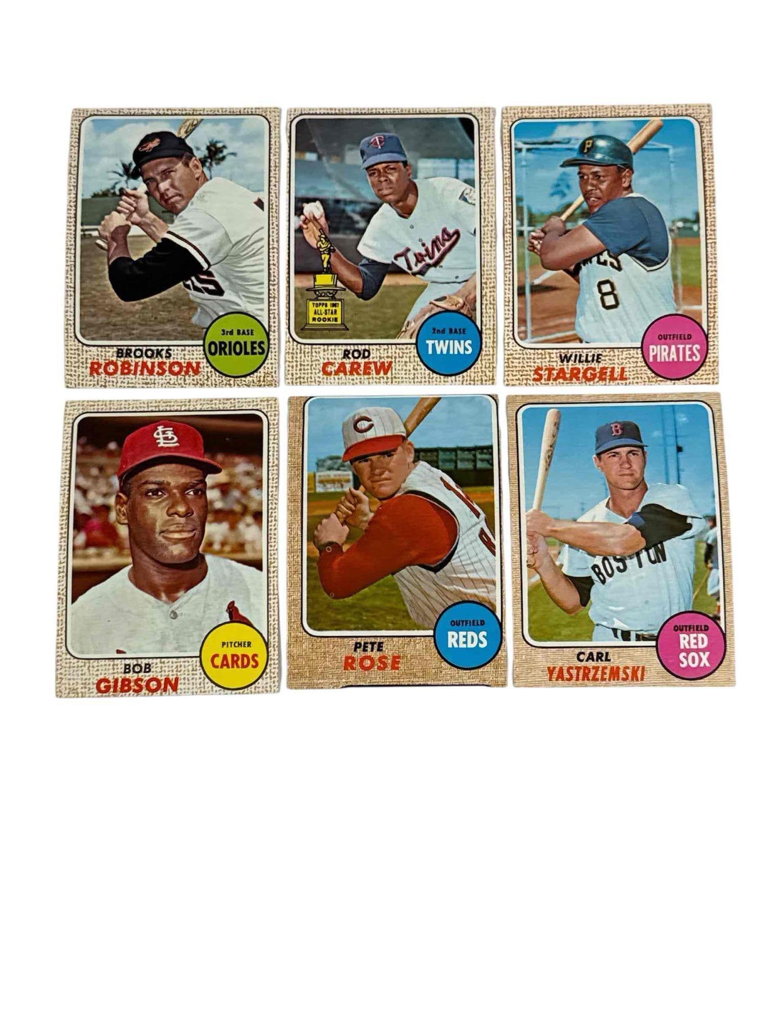 1968 Topps Rose, Yaz, Carew, Brooks, Stargell, Gibson Cards (1 of 14)