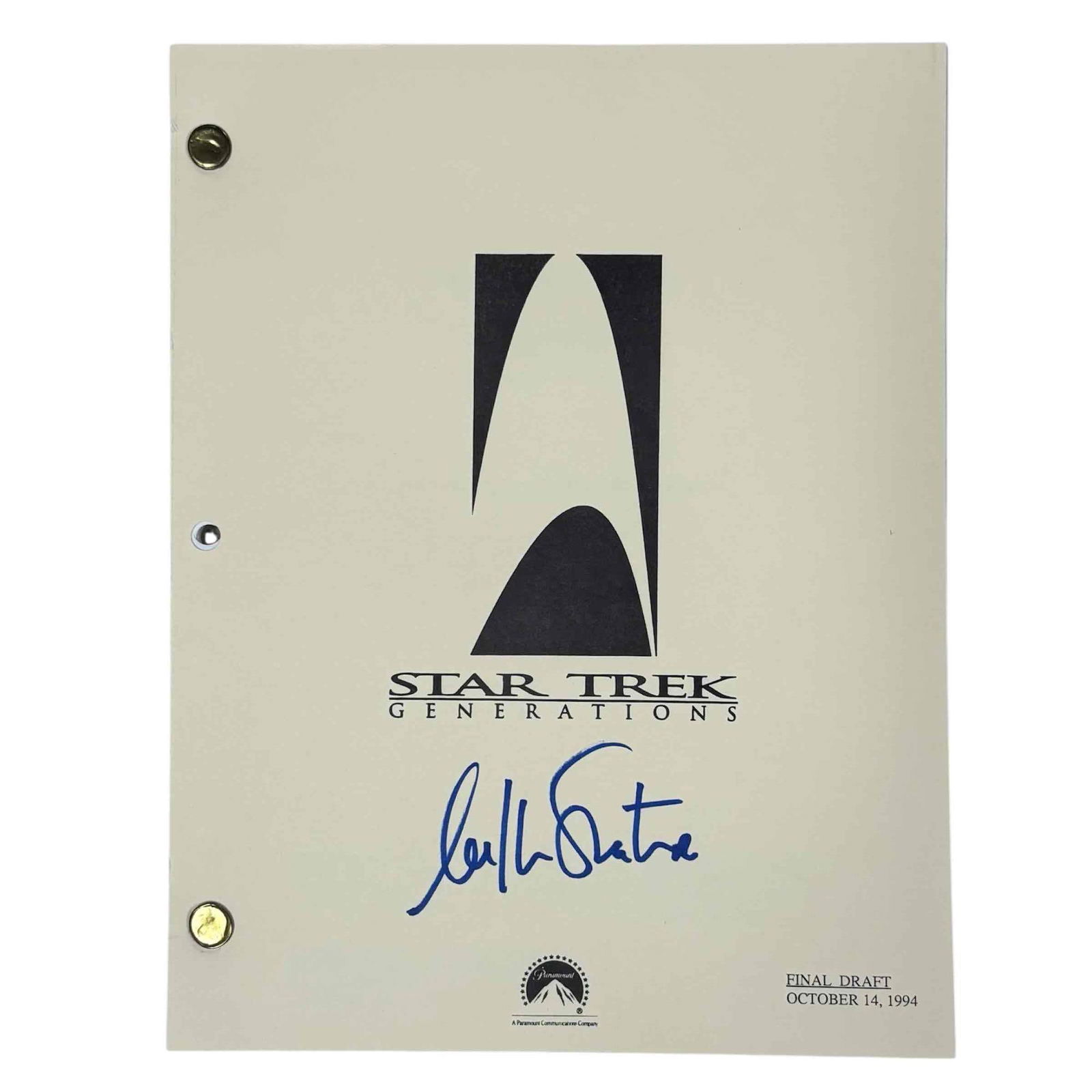 William Shatner Signed Star Trek Generations Final Draft 1994 (1 of 11)