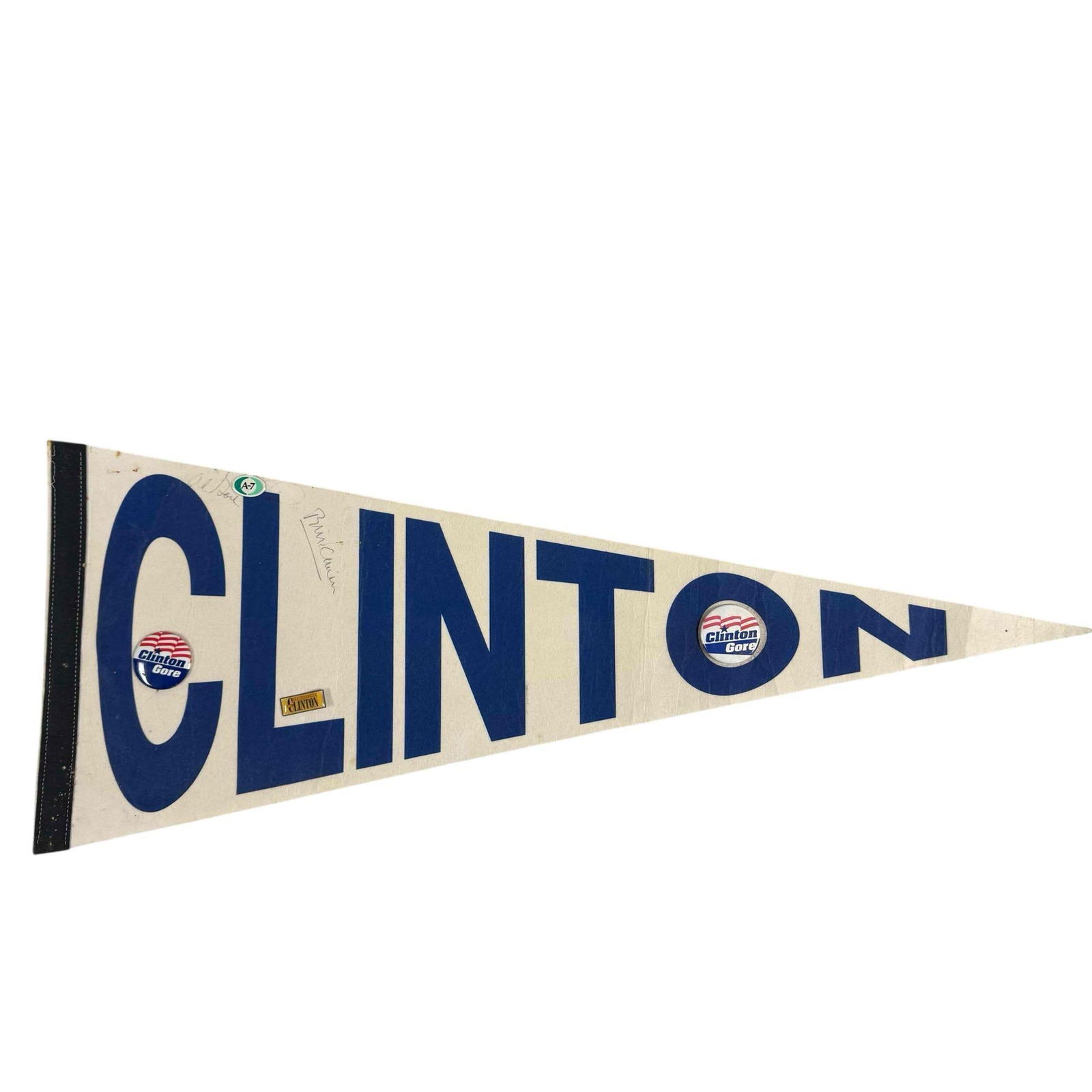 Bill Clinton and Al Gore Autographed 1992 Campaign Pennant (1 of 12)
