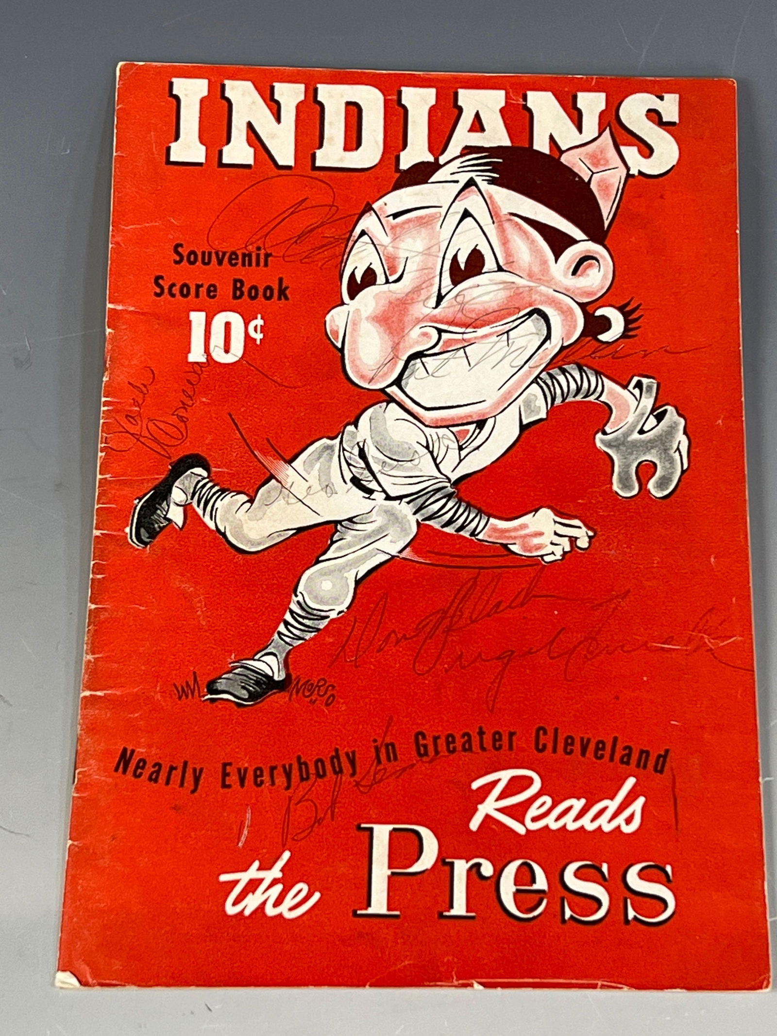 1947 Cleveland Indians Autographed Program Indians Win on 1 Hitter! (1 of 10)
