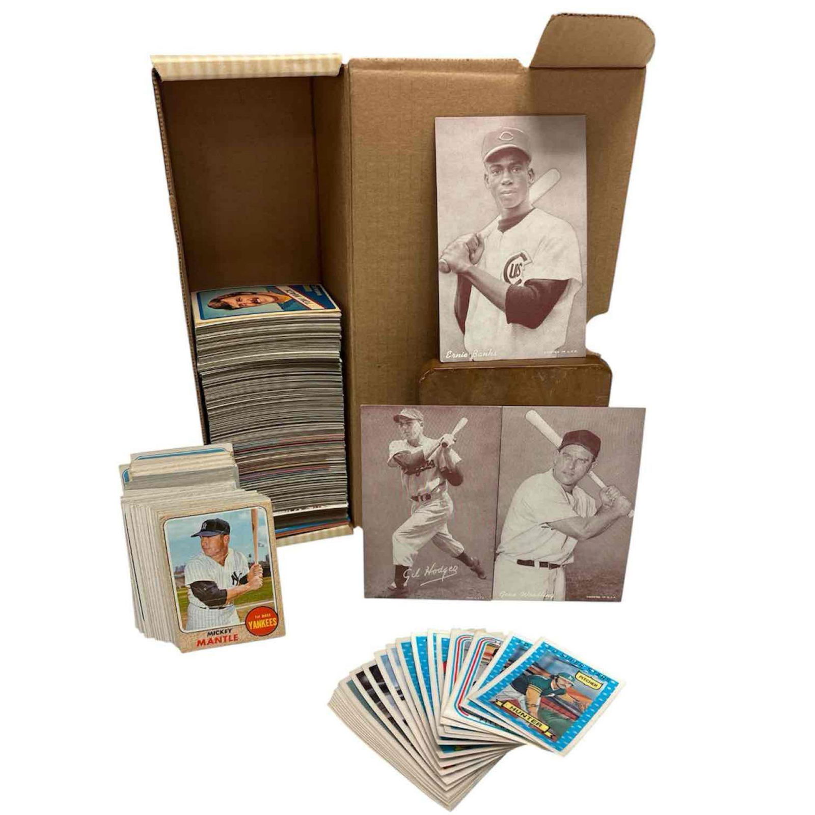 Sports Card Collection Starter w/ Mickey Mantle, Hank Aaron, Ernie Banks (1 of 9)