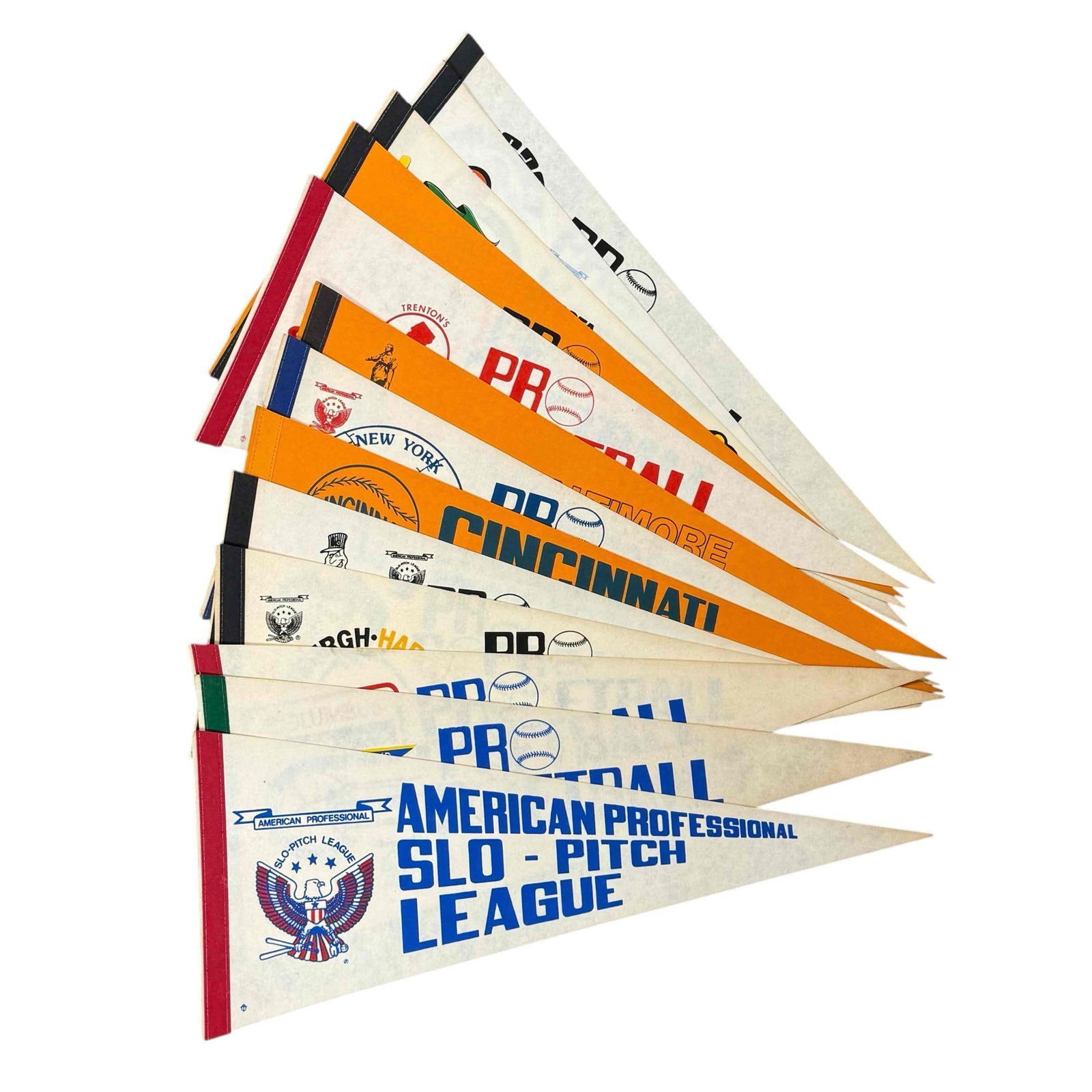 1970's APSPL Softball Pennants RARE (1 of 13)