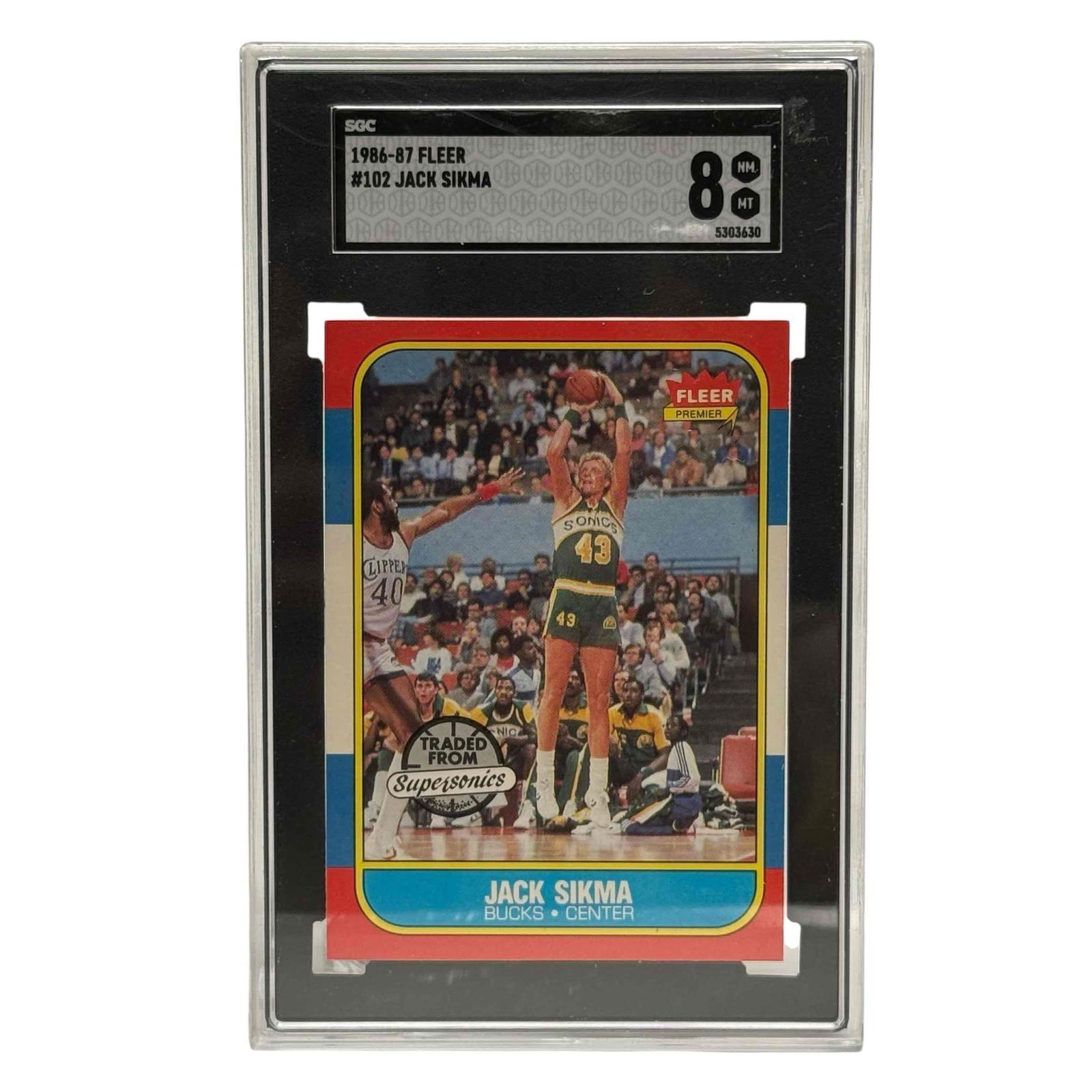 1986 Fleer Basketball #102 Jack Sikma SGC 8 (1 of 8)
