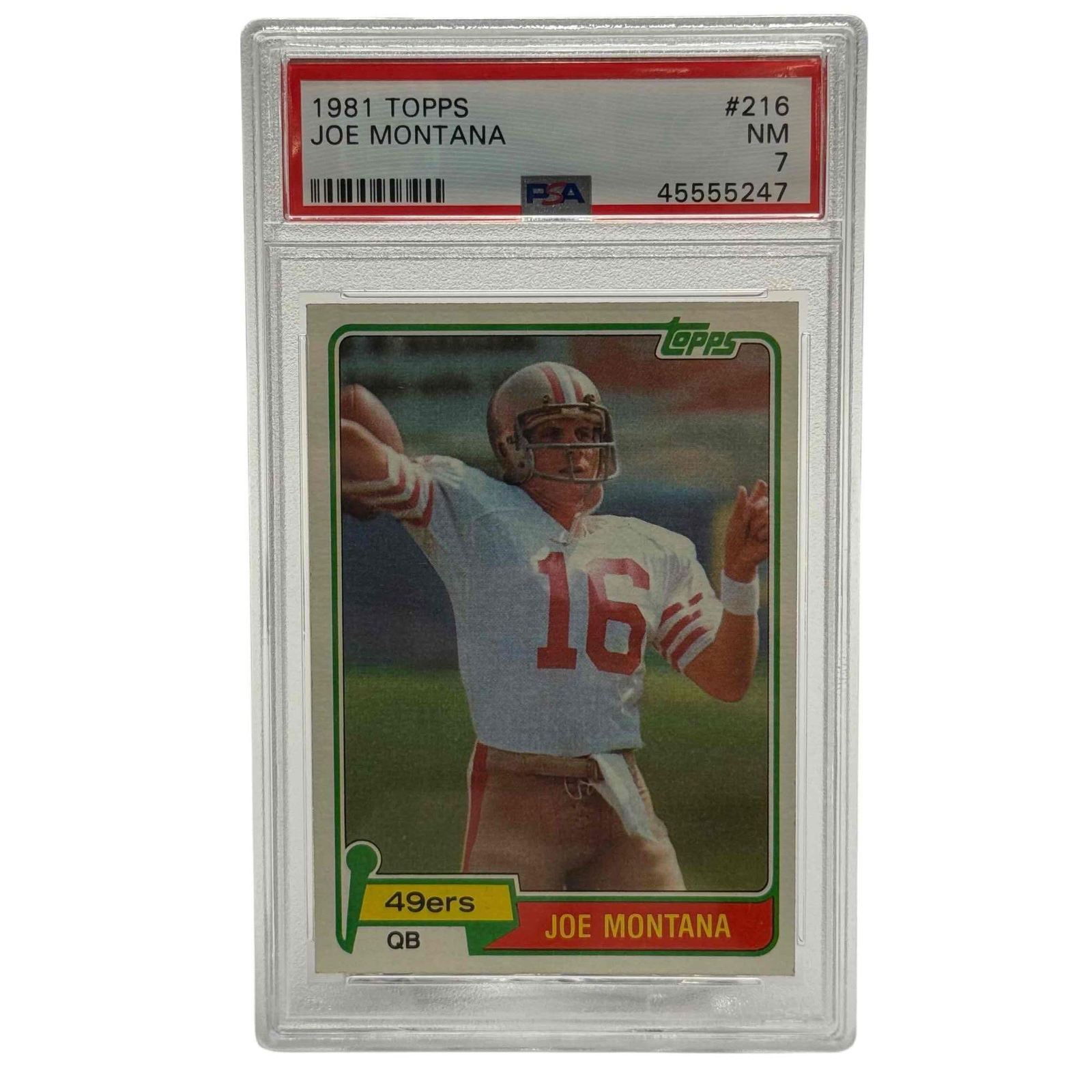 1981 Topps #216 Joe Montana Rookie PSA 7 (1 of 9)
