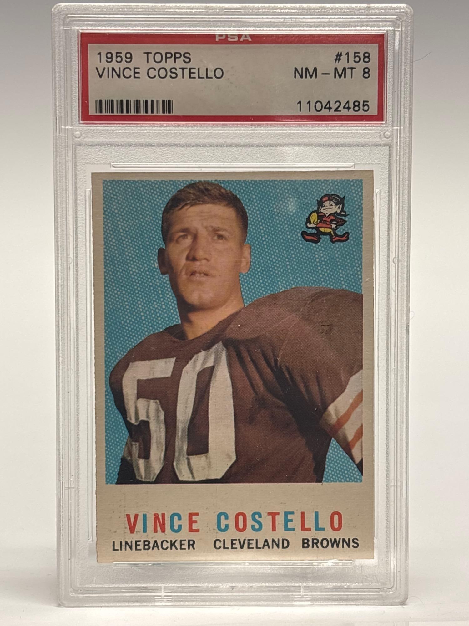 1959 Topps #158 Vince Costello PSA 8 Cleveland Browns (1 of 5)