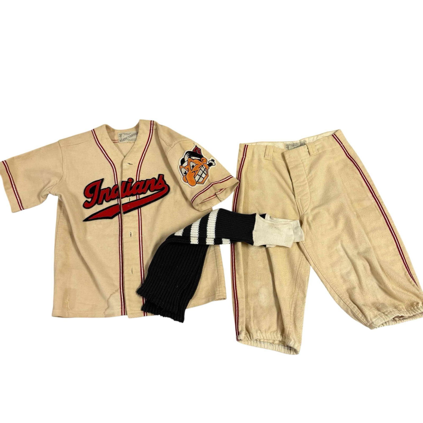 RARE 1947-49 Cleveland Indians Kids Uniform Attributed to Bob Feller (1 of 20)