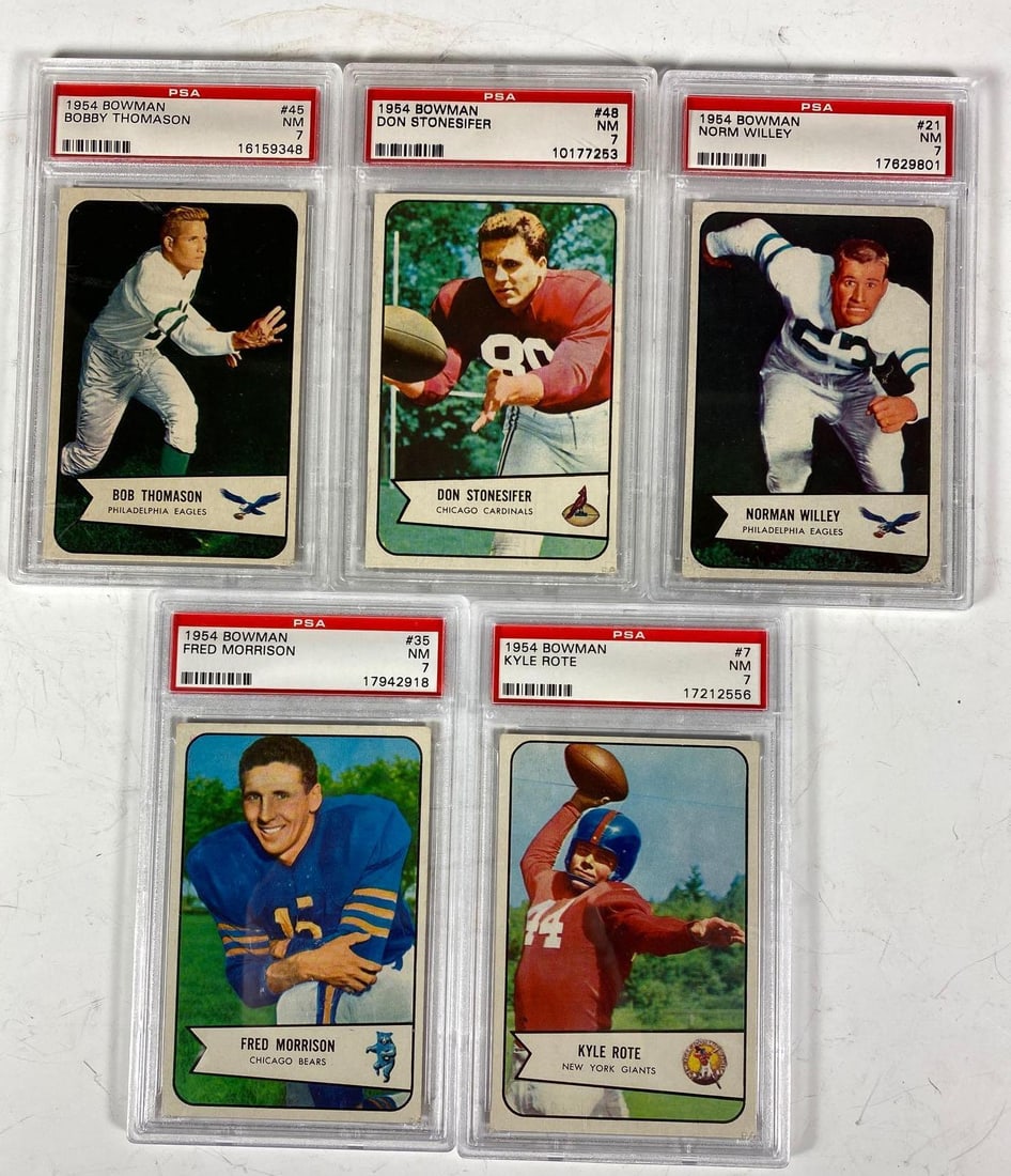 1954 Bowman Football PSA 7 Graded Card Lot (5) w/ Rote (1 of 11)