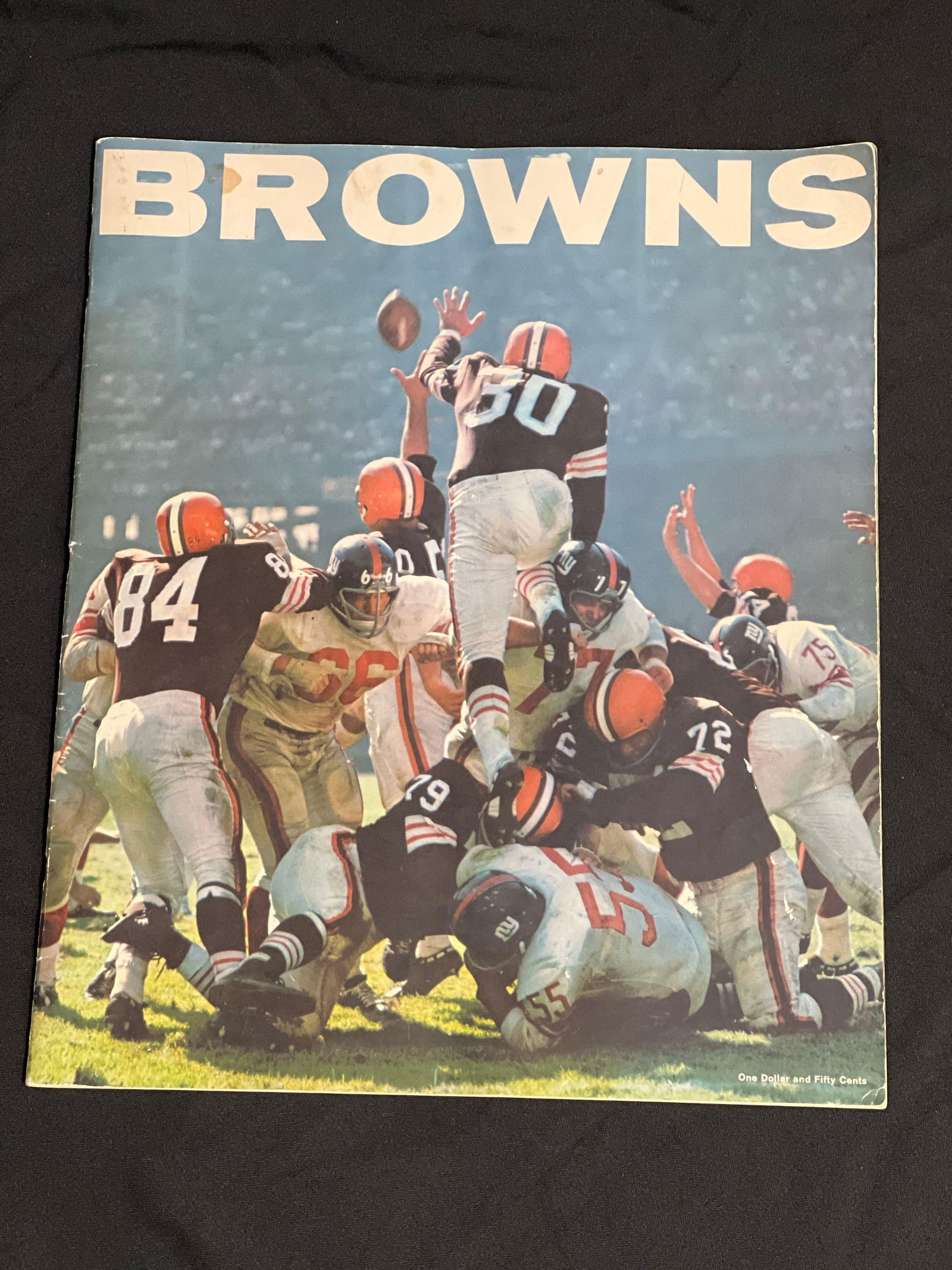 1964 Cleveland Browns Oversized Yearbook: A must have for vintage Browns collectors. Over sized yearbook features large print and photos recapping a championship season.