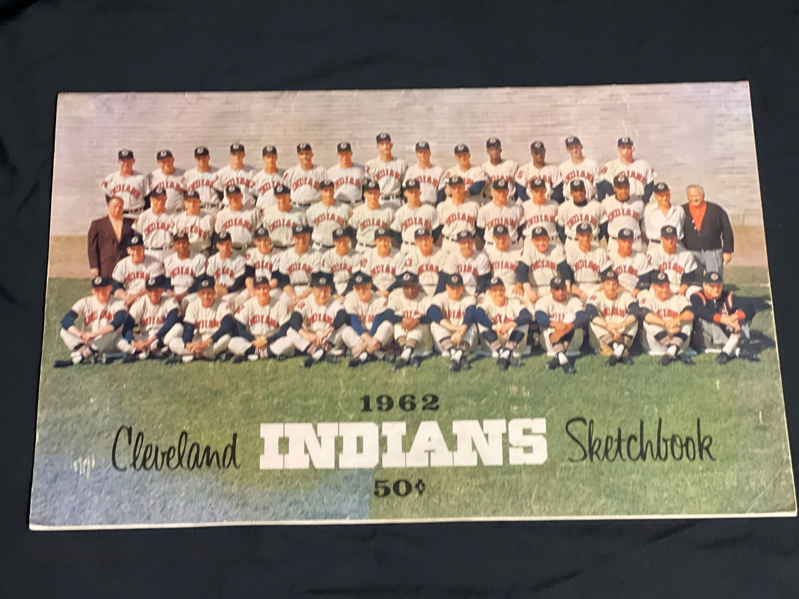 1962 Cleveland Indians Oversized Sketchbook: Huge yearbook does have signs of age. The days of lots of pitching, but no hitting - sound familiar Cleveland fans?