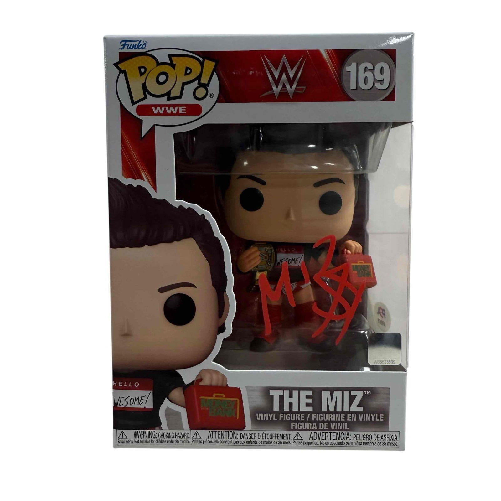 The Miz Autographed WWE Funko Pop! PSA: Funko Pop! #169 signed on the window in red. Nice appeal on the Cleveland kid. PSA/DNA certified.