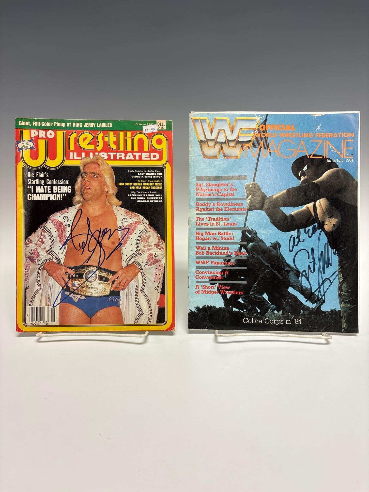 Ric Flair and Sgt. Slaughter Signed Magazines 1982 and 1984 (1 of 18)