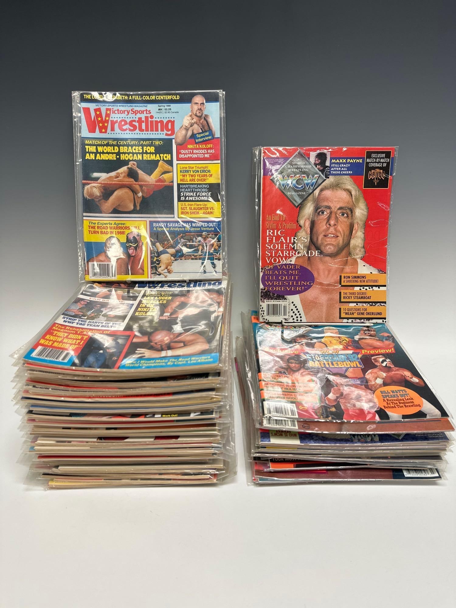 1980's to 1990's Wrestling Magazines Grouping Total of 81 (1 of 7)