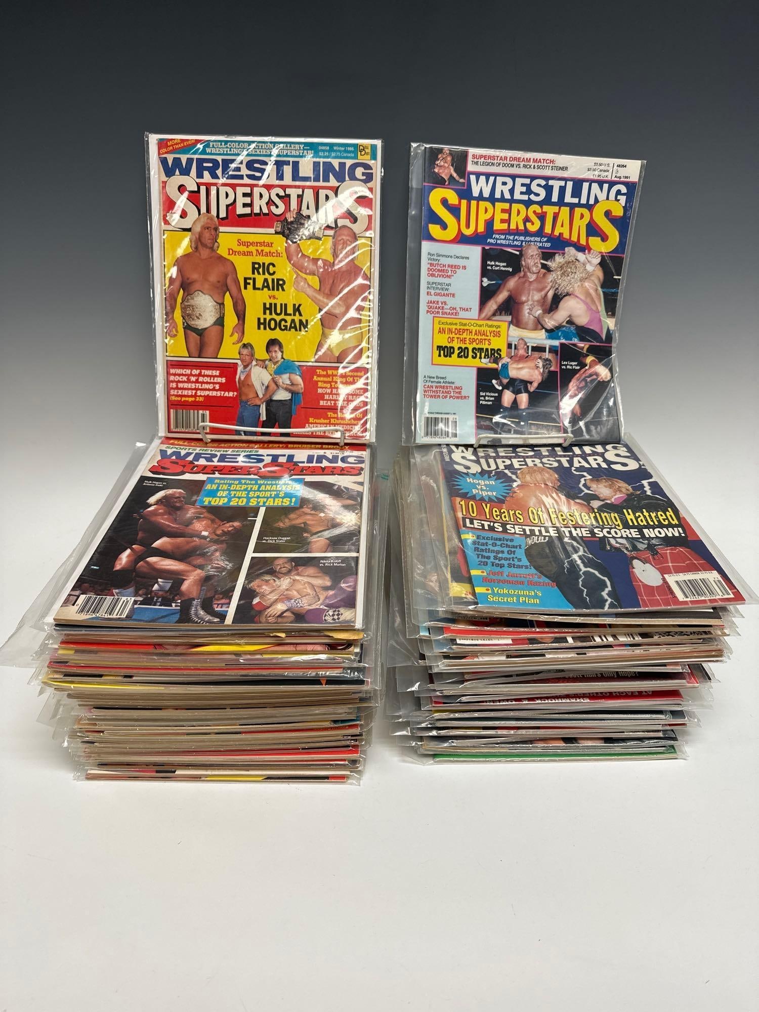 1980's to 1990's Wrestling Superstars Magazines Total of 76 (1 of 10)