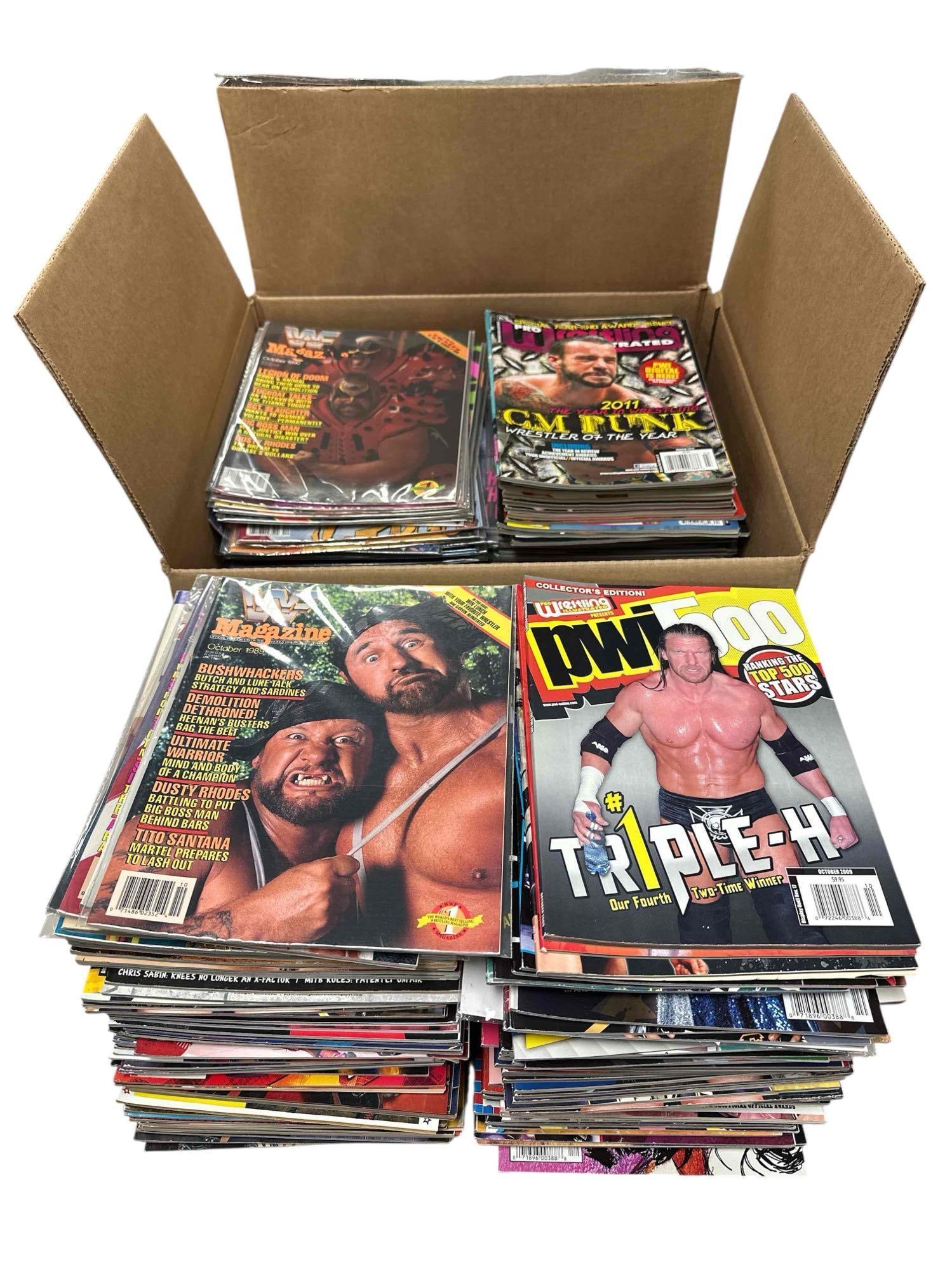 WWF and WWE 1980's to Wrestling Magazines 130+: Large collection of vintage 1980's through the 2000's WWF and WWE magazines. Well over 130 total. In good used condition, see photos.