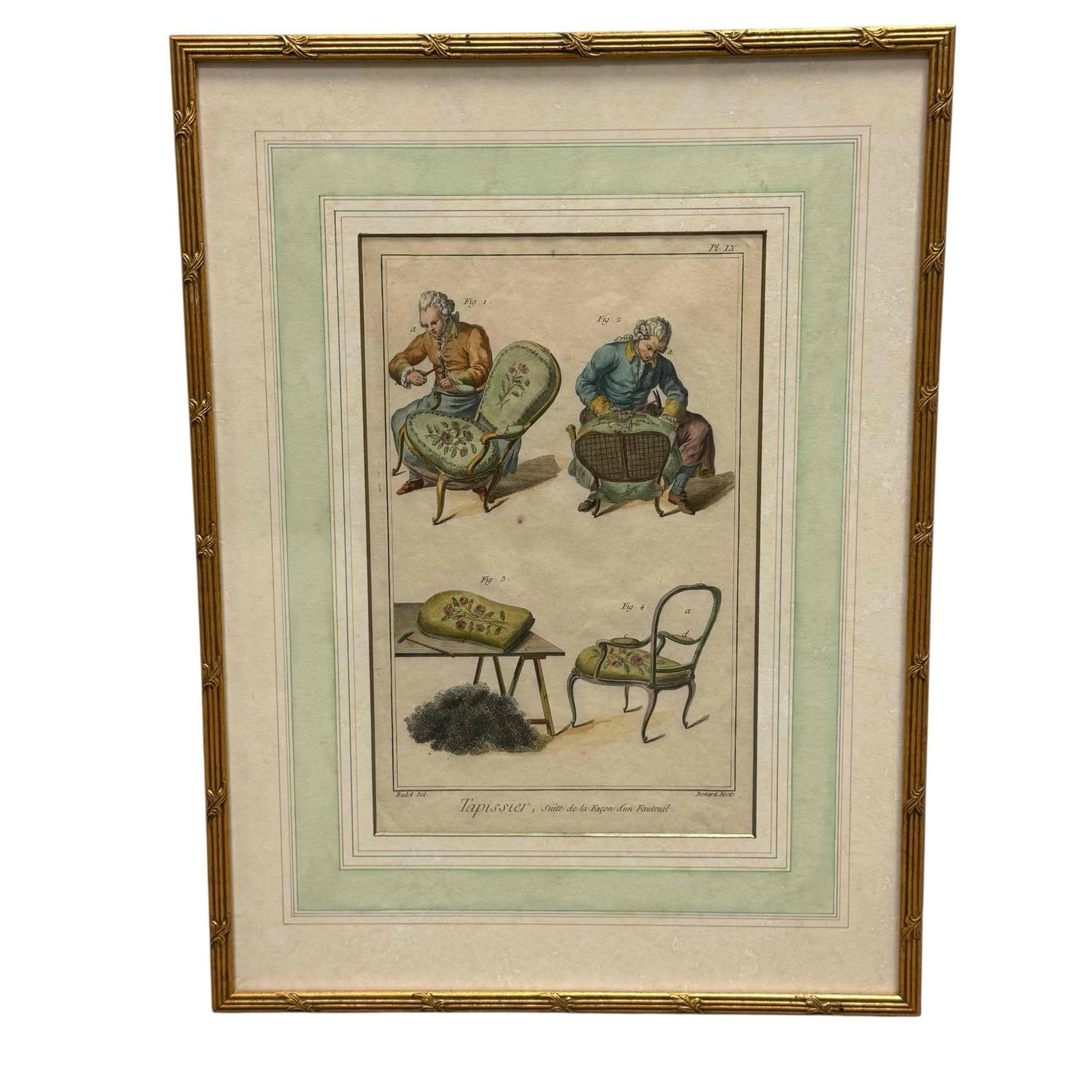 18th Century French Hand Colored Engraving Tapissier (1 of 17)