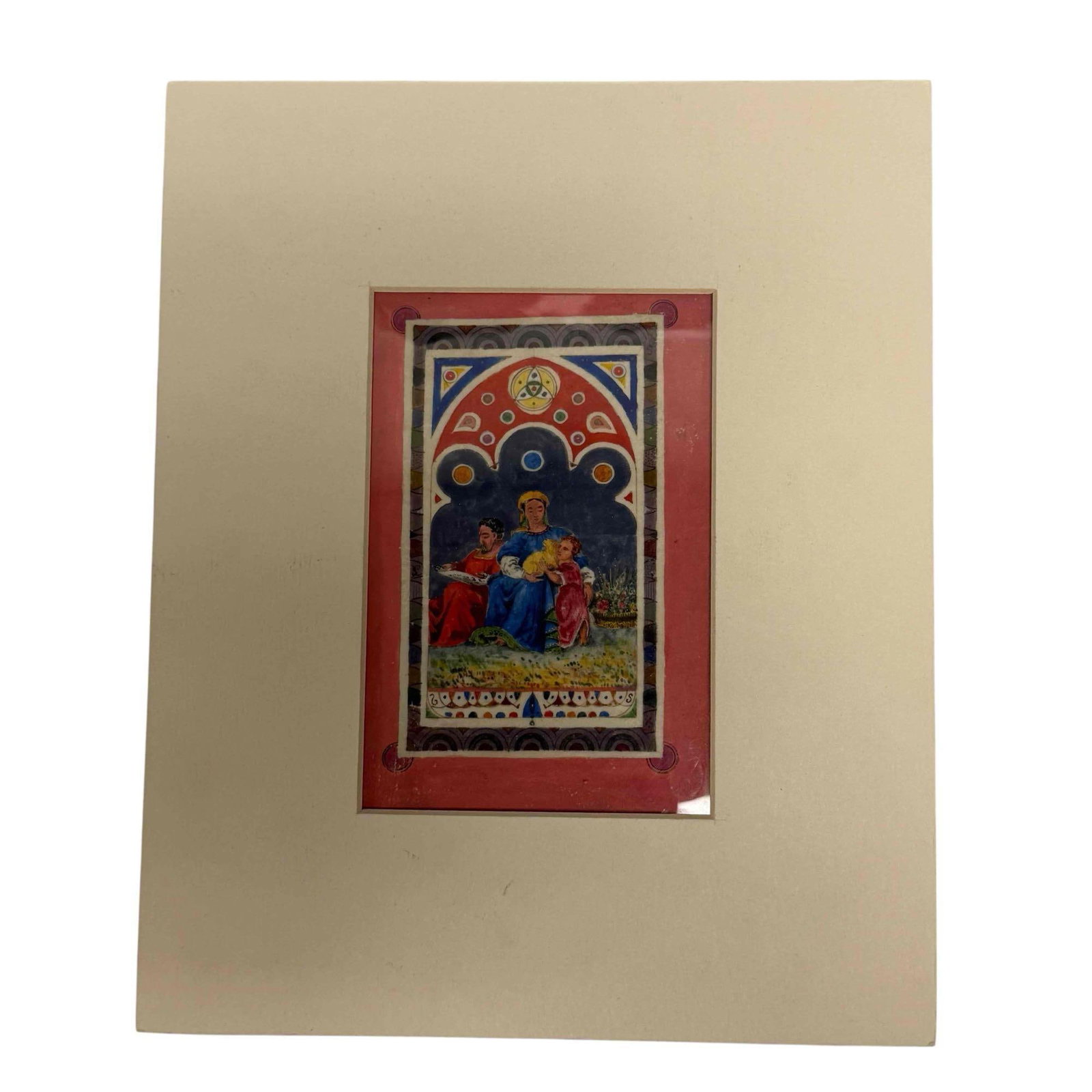 Illuminated Manuscript on Vellum Mary and Joseph with Young Jesus (1 of 16)