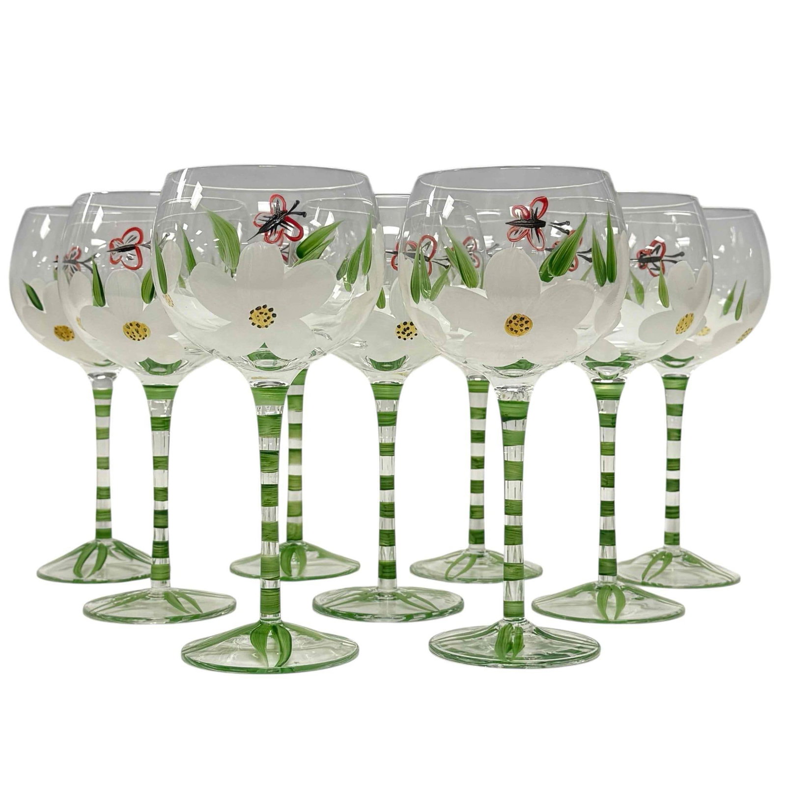 Hand Painted Butterflies and Dogwood Flowers Wine Glasses (9) (1 of 20)