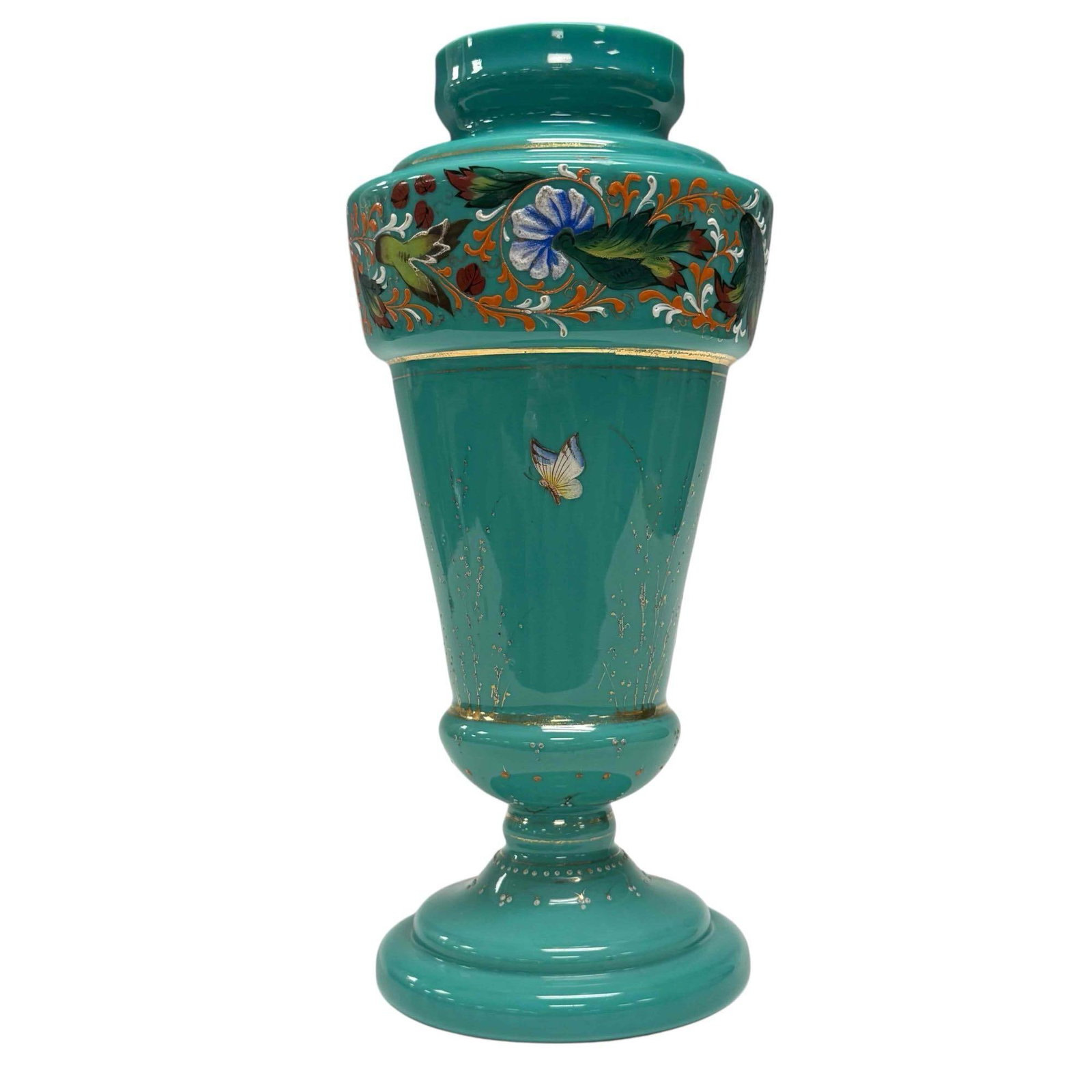 Turquoise Opaline Enameled Floral Insect Vase (1 of 19)