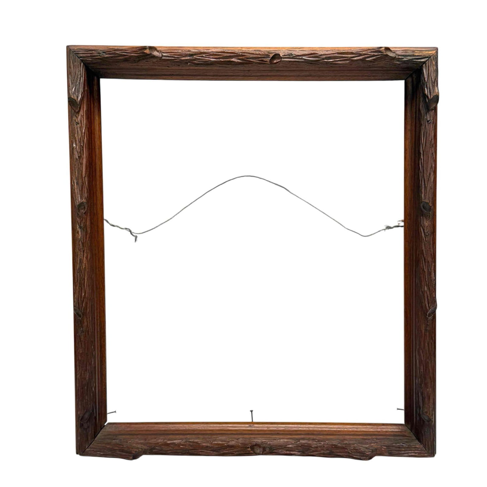 Victorian Adirondack Carved Walnut Deep Well Picture/Mirror Frame (1 of 17)