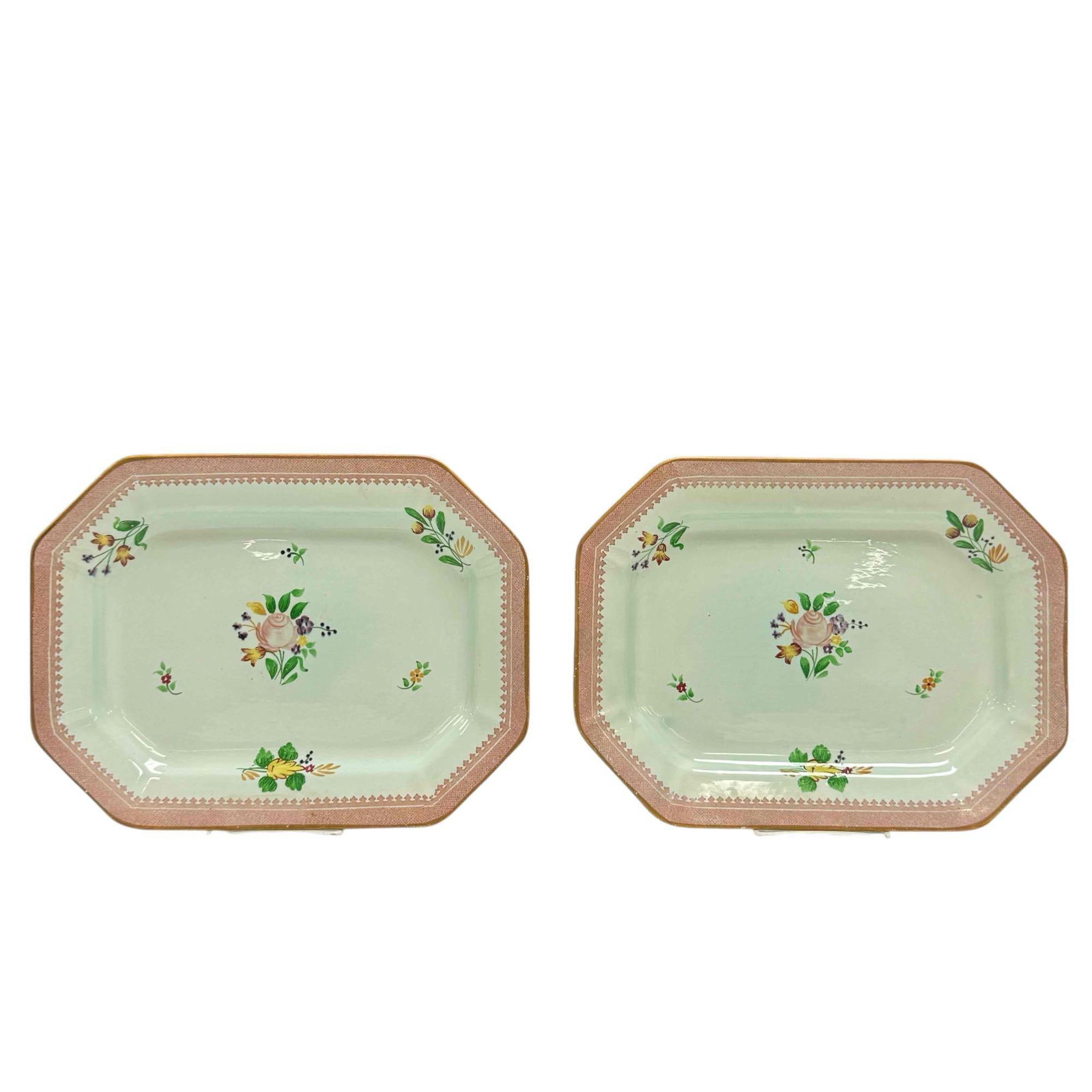 Pair of Adams England Calyx Ware Platters (2) (1 of 18)
