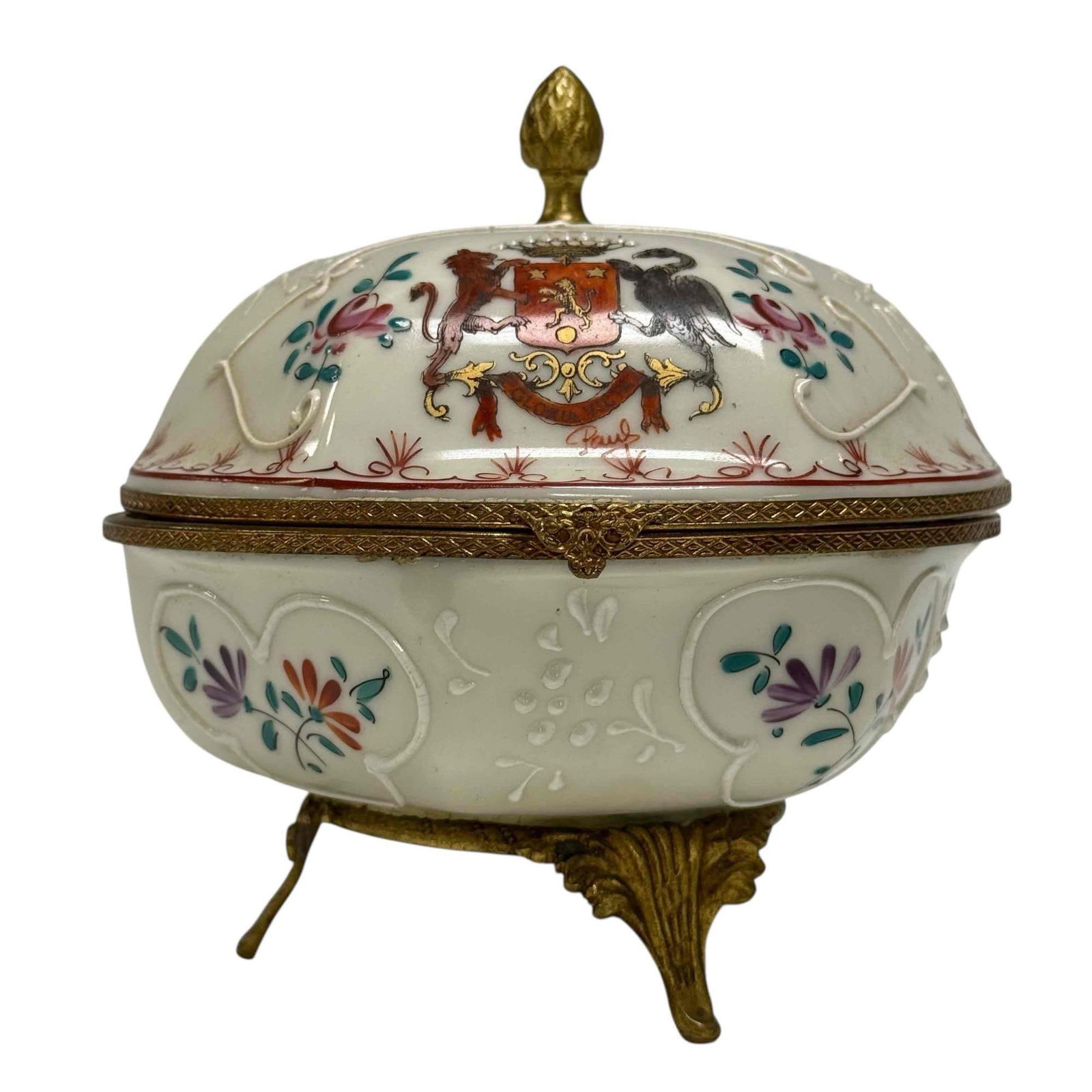 Chinese Export Samson Paris Signed Porcelain Footed Trinket Box (1 of 18)